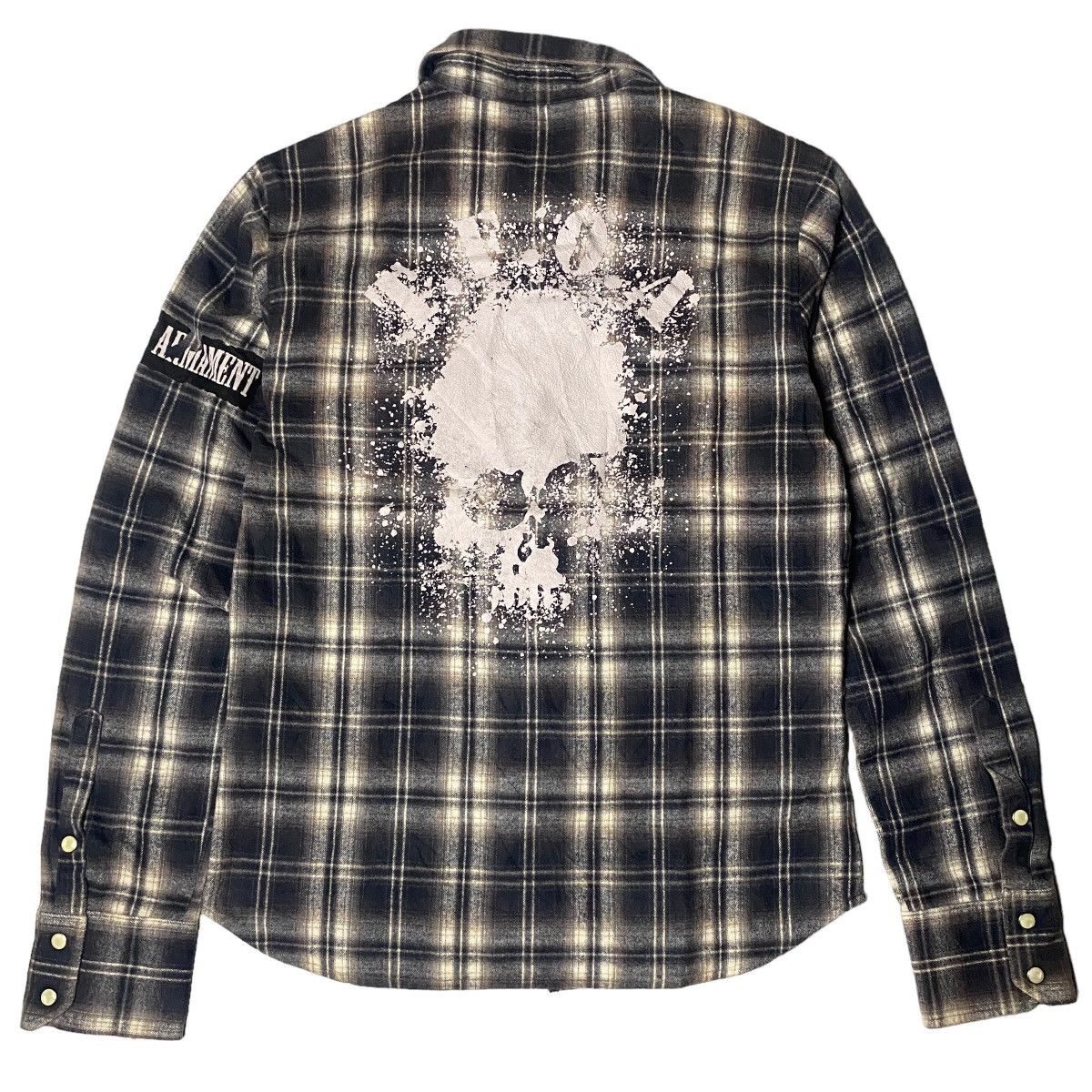 Hysteric Glamour × If Six Was Nine × Japanese Brand 2000's Collars x TFOA Skull Tattoo Plaid Flannel Size US S / EU 44-46 / 1 - 1 Thumbnail