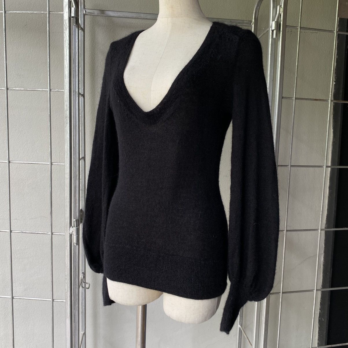 Tsumori Chisato TSUMORI CHISATO Black Soft Mohair V-Neck Knit Sweater Size XS / US 0-2 / IT 36-38 - 2 Thumbnail