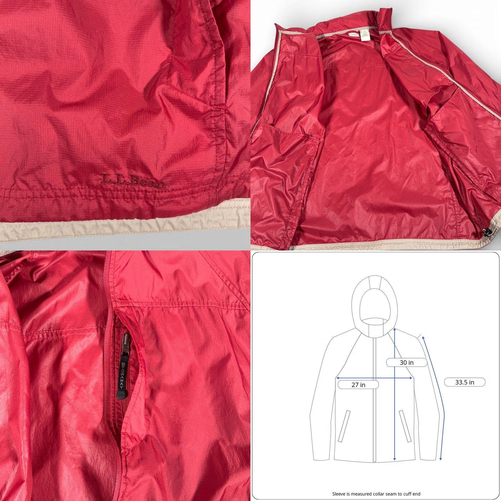 Vintage VINTAGE LL Bean Jacket Windbreaker Mens XLT Red Nylon Zip Hood Outdoor 90s Y2K Size US XL / EU 56 / 4 - 8 Thumbnail