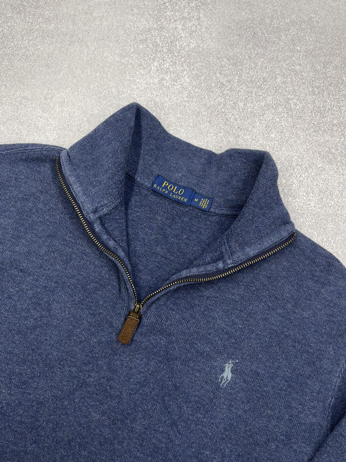 Polo Ralph Lauren Mens Polo Ralph Lauren 1/4 Half Zip Sweater Blue Rugby Y2K Size US M / EU 48-50 / 2 - 5 Thumbnail