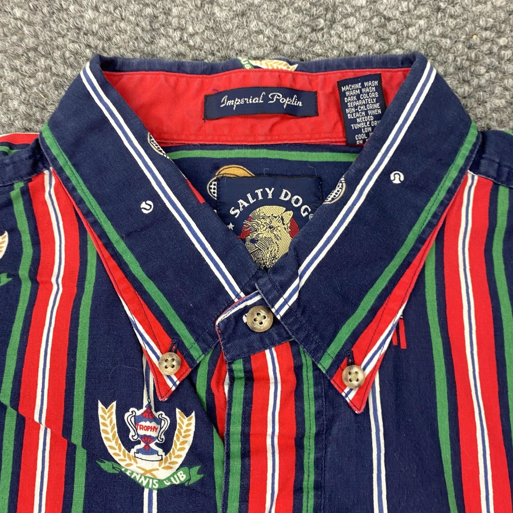 Gant GANT Salty Dog Button-Down Shirt Mens XL Navy Striped Sports Size US XL / EU 56 / 4 - 4 Thumbnail