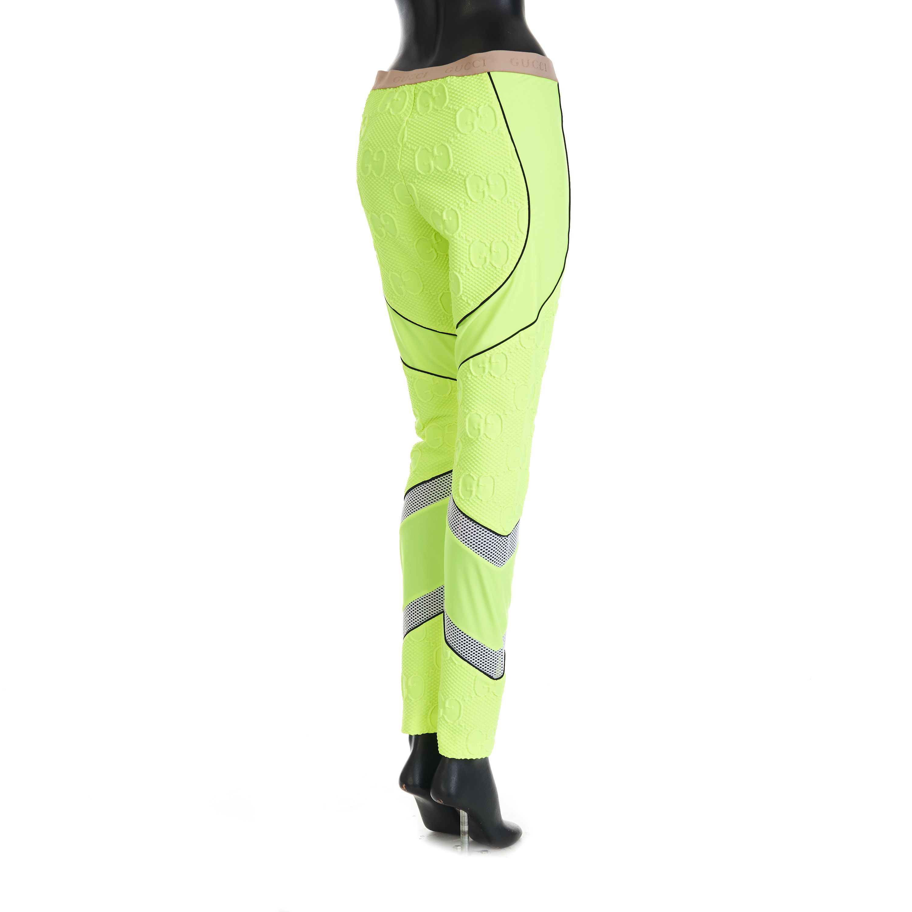 Gucci GG Stretch Jersey Neoprene Leggings In Fluorescent Yellow Size US 30 / EU 46 - 6 Thumbnail