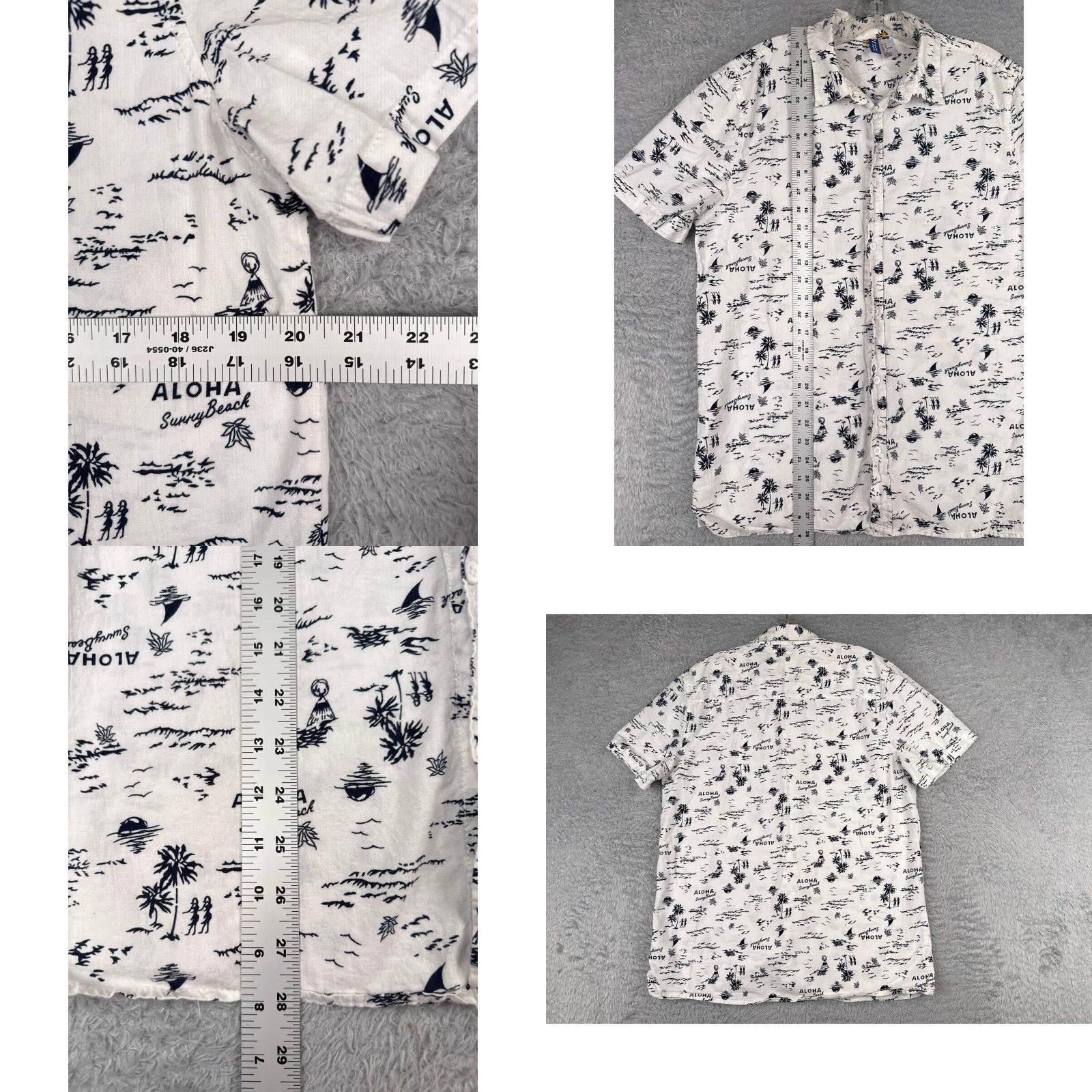 H&M H&M Hawaiian Shirt Adult Medium White Floral Button-Up Casual Summer Mens Size US M / EU 48-50 / 2 - 8 Thumbnail