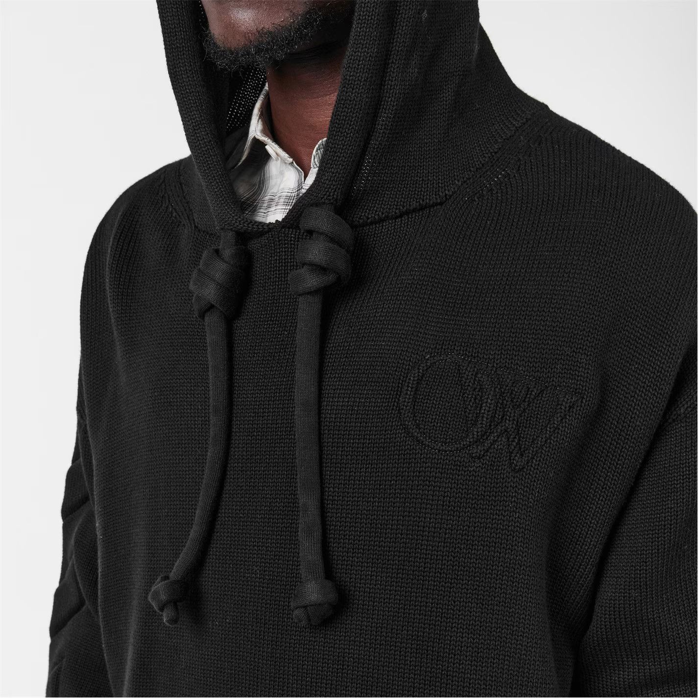 Off-White o1g2r1mq0226 Graphic Knitted Hoodie In Black Size US M / EU 48-50 / 2 - 6 Thumbnail