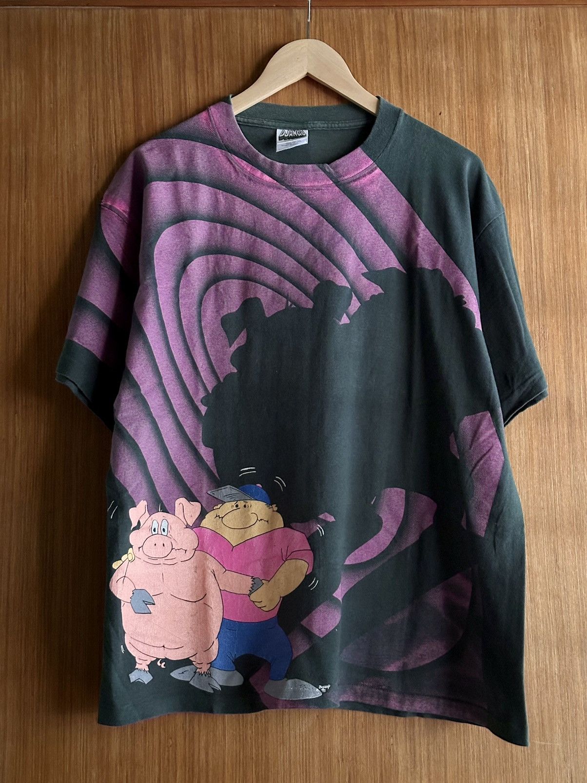 Vintage Vintage Piggy Bullseye Overprint Cartoon Shirt Size US L / EU 52-54 / 3 - 1 Thumbnail