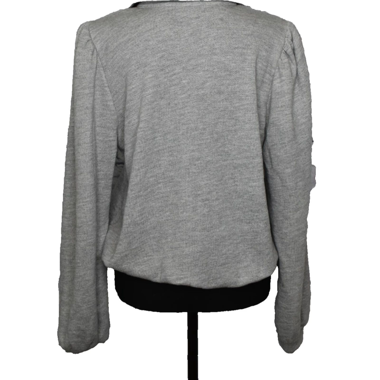 Vintage Lovers and Friends Sweater Shirt Women V-Neck Button Up Gray S Size Small Casual Pullover Terry Cotton Blend Long Sleeve Fall Spring Winter USA Size S / US 4 / IT 40 - 2 Thumbnail