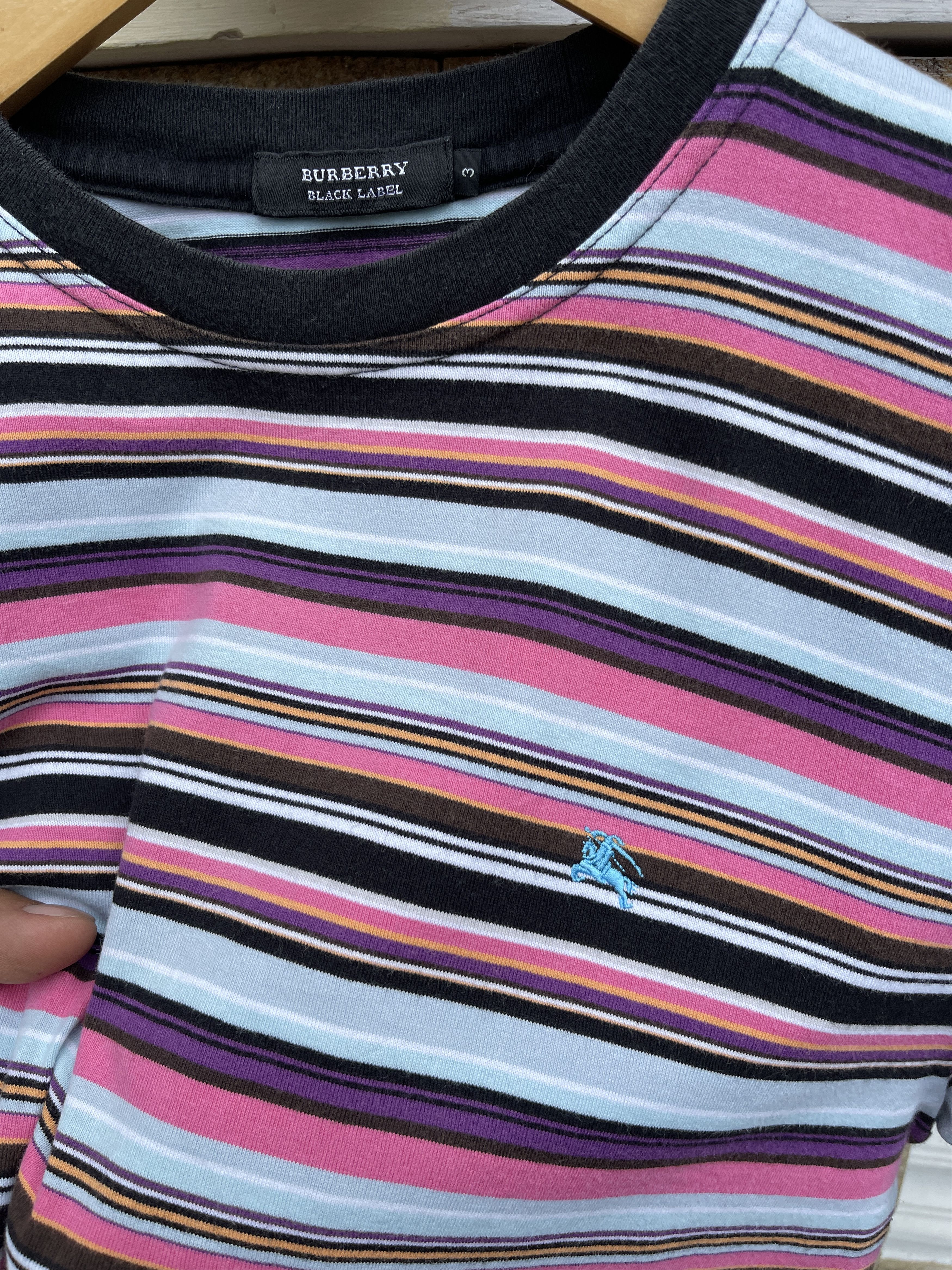 Burberry × OVER THE STRiPES × Vintage Last Drop🔥Rare‼️ Vintage Burberry Black Label Striped T Shirt Size US S / EU 44-46 / 1 - 5 Thumbnail