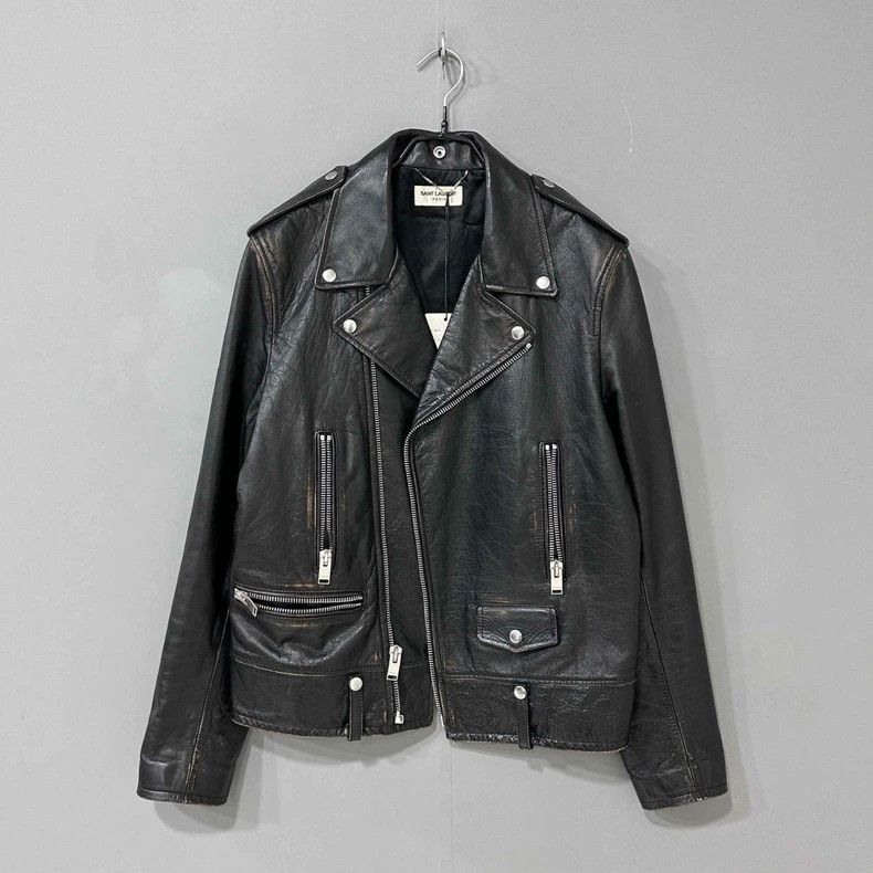 Saint Laurent Paris Saint Laurent Black Leather Jacket Size US L / EU 52-54 / 3 - 1 Thumbnail