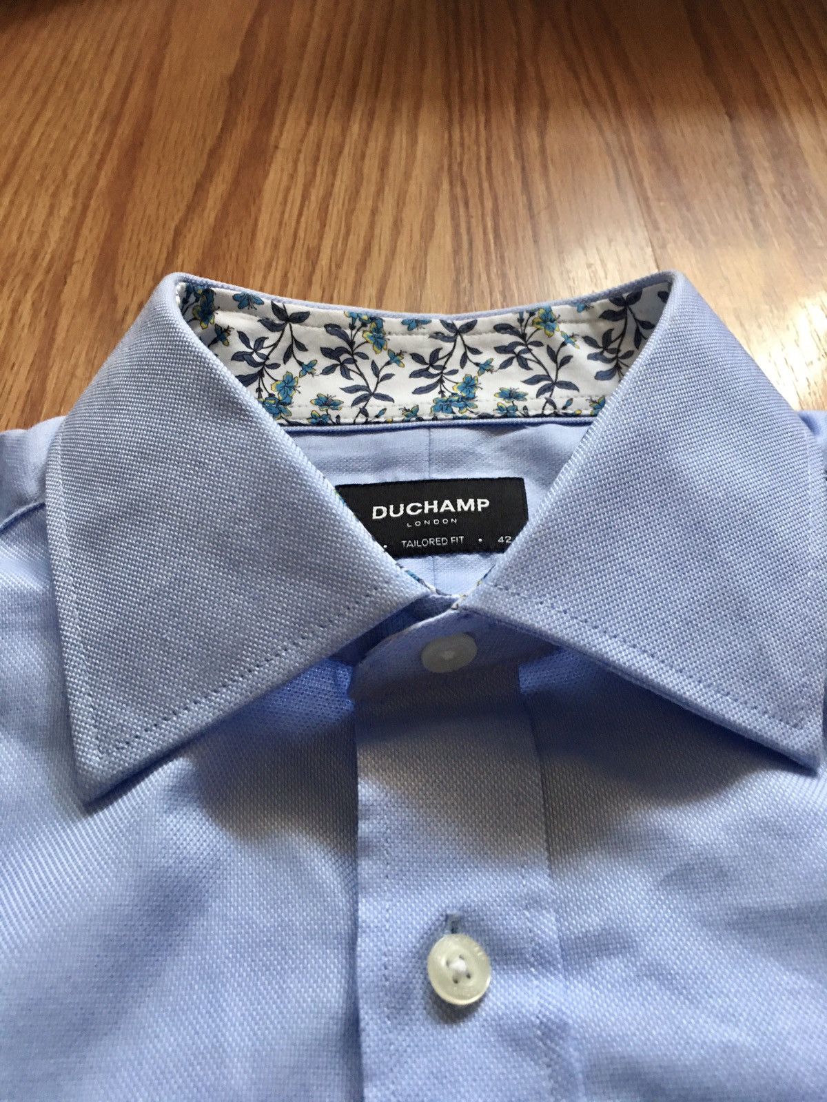 Duchamp DUCHAMP London Tailored Fit Men’s Blue Shirt EU 42 US 16.5 Size 42R - 3 Thumbnail