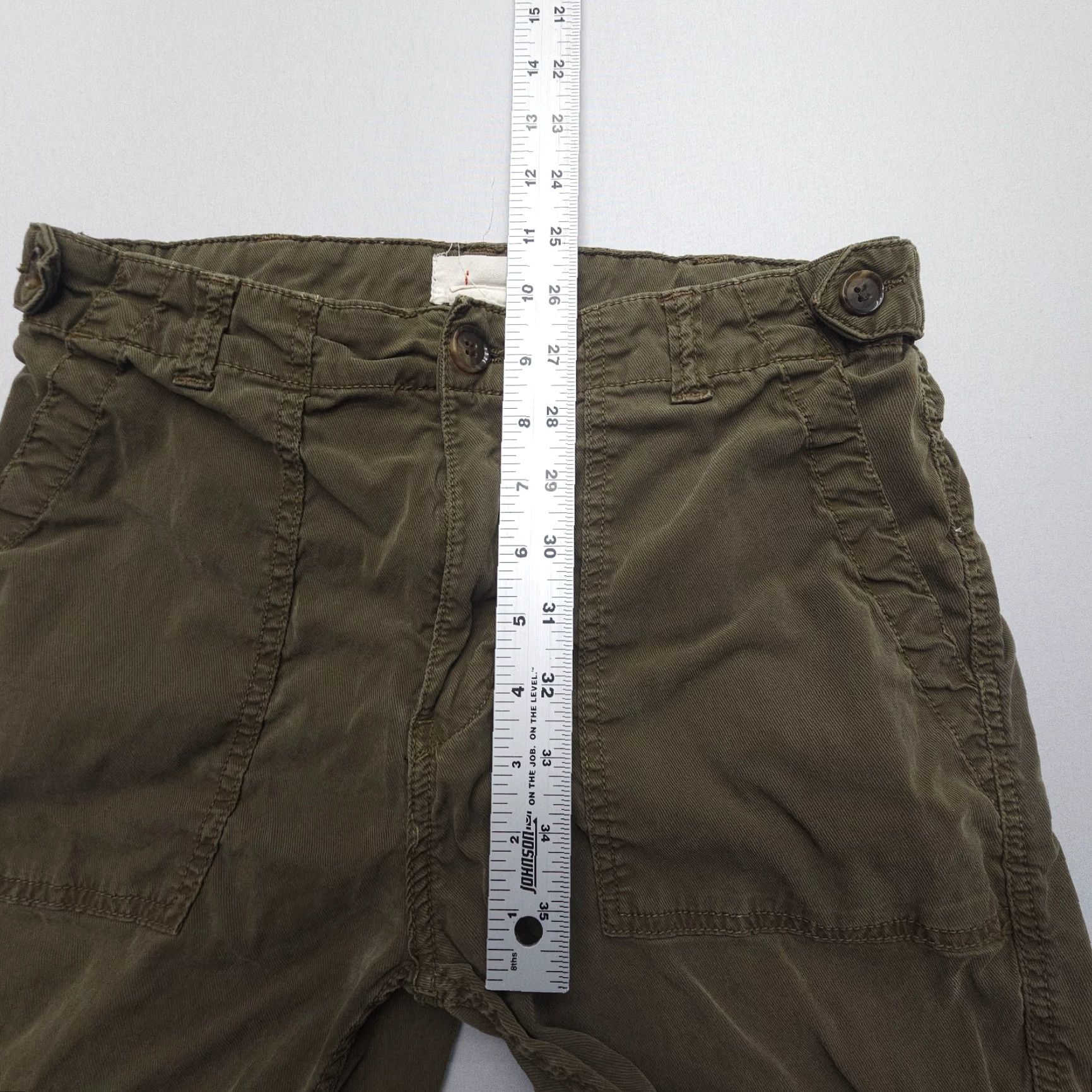 Anthropologie Anthropologie Cargo Jogger Pants Womens 26 Green Army Travel Stretch Regular Twill Front Button Baggy? Size 26" / US 2 / IT 38 - 7 Thumbnail
