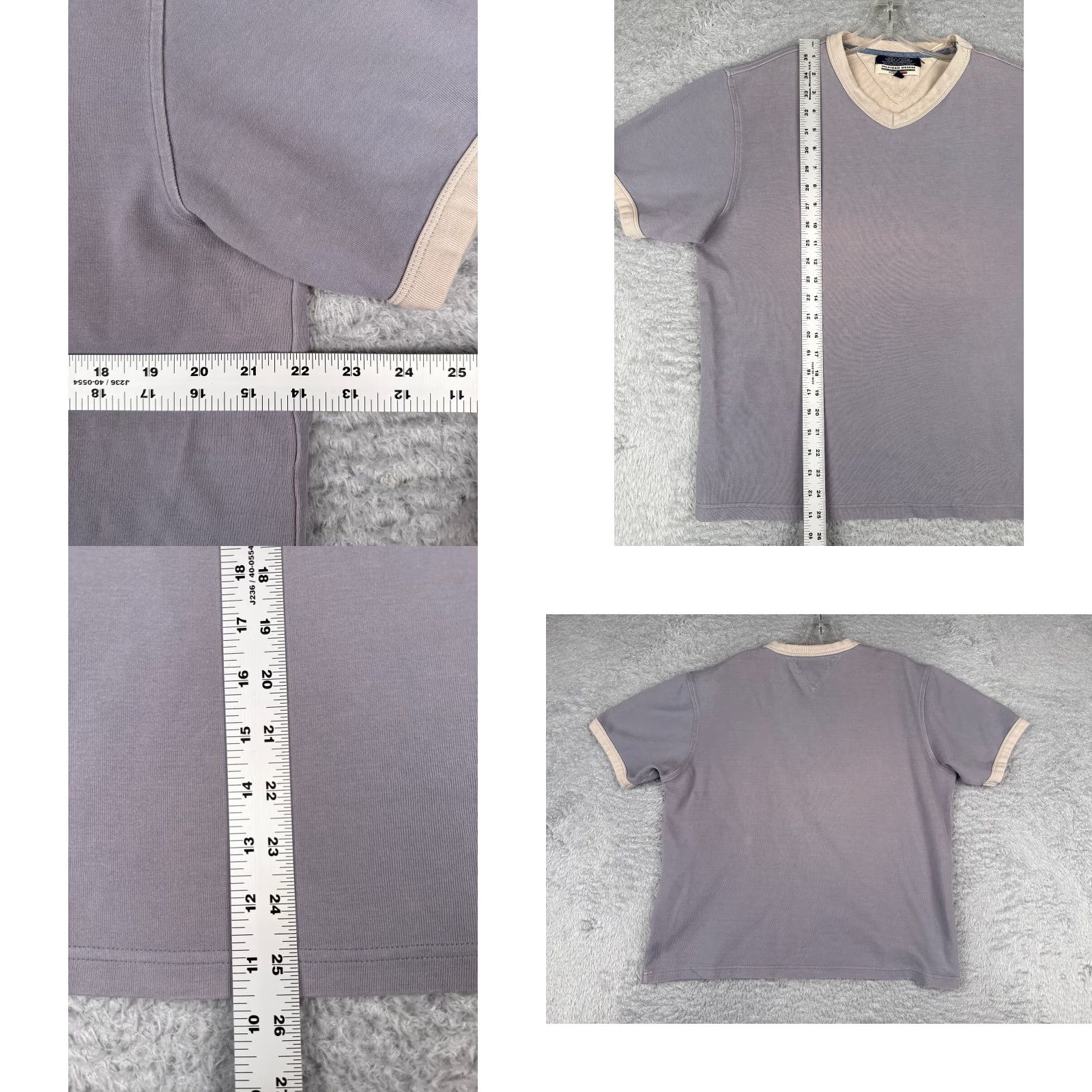 Tommy Hilfiger Tommy Hilfiger Shirt Adult Large Gray V-Neck Short Sleeve Cotton Blend Size US L / EU 52-54 / 3 - 8 Thumbnail