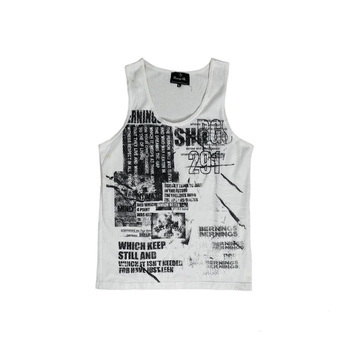 image of If Six Was Nine x Le Grande Bleu L G B White Poems Berning Sho Tanktops, Men's (Size Large)