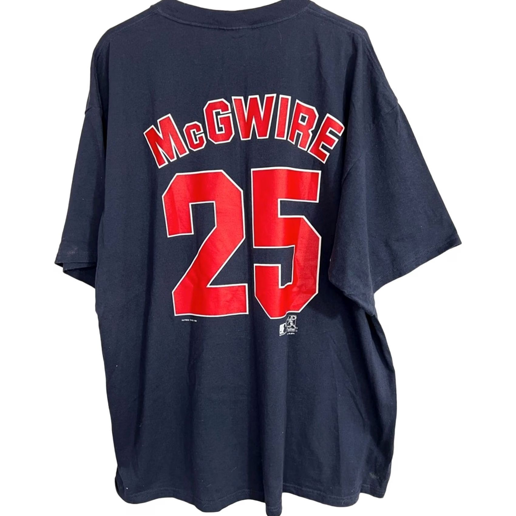 Nutmeg VTG 90s Mark McGwire Home Run T Shirt XXL Nutmeg Mills MLB HR King Mac Retro Blue Mens Size 2XL Shirts Size US XXL / EU 58 / 5 - 2 Thumbnail
