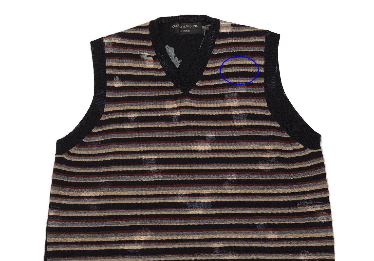 Comme des Garcons Homme Plus Bleached Stripe Knit Vest in Navy and Other Colors Size US M / EU 48-50 / 2 - 2 Thumbnail