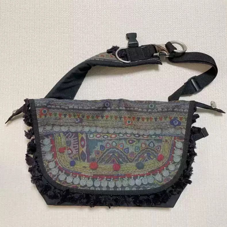 Undercover Ethnic Messenger Bag in Black, Men's
