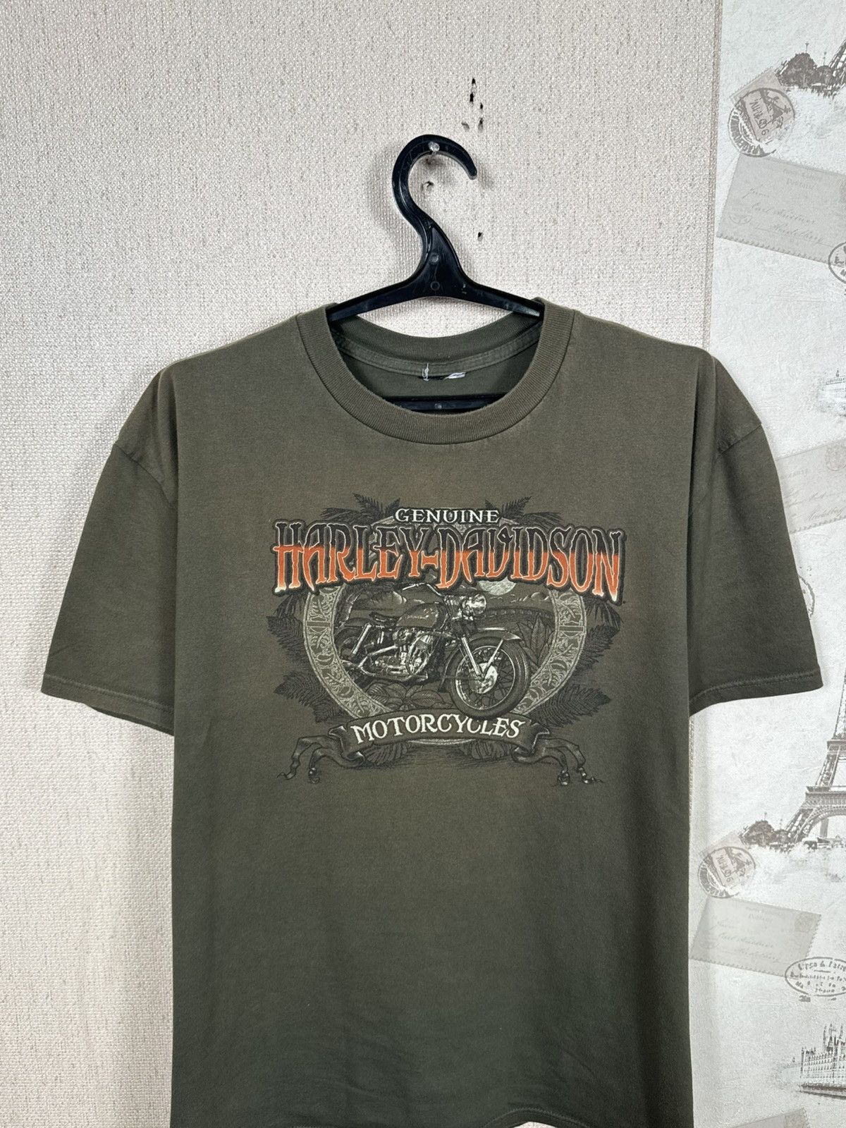 Harley Davidson Vintage Harley Davidson T shirt Swiss Biker USA XL Green Size US XL / EU 56 / 4 - 6 Thumbnail
