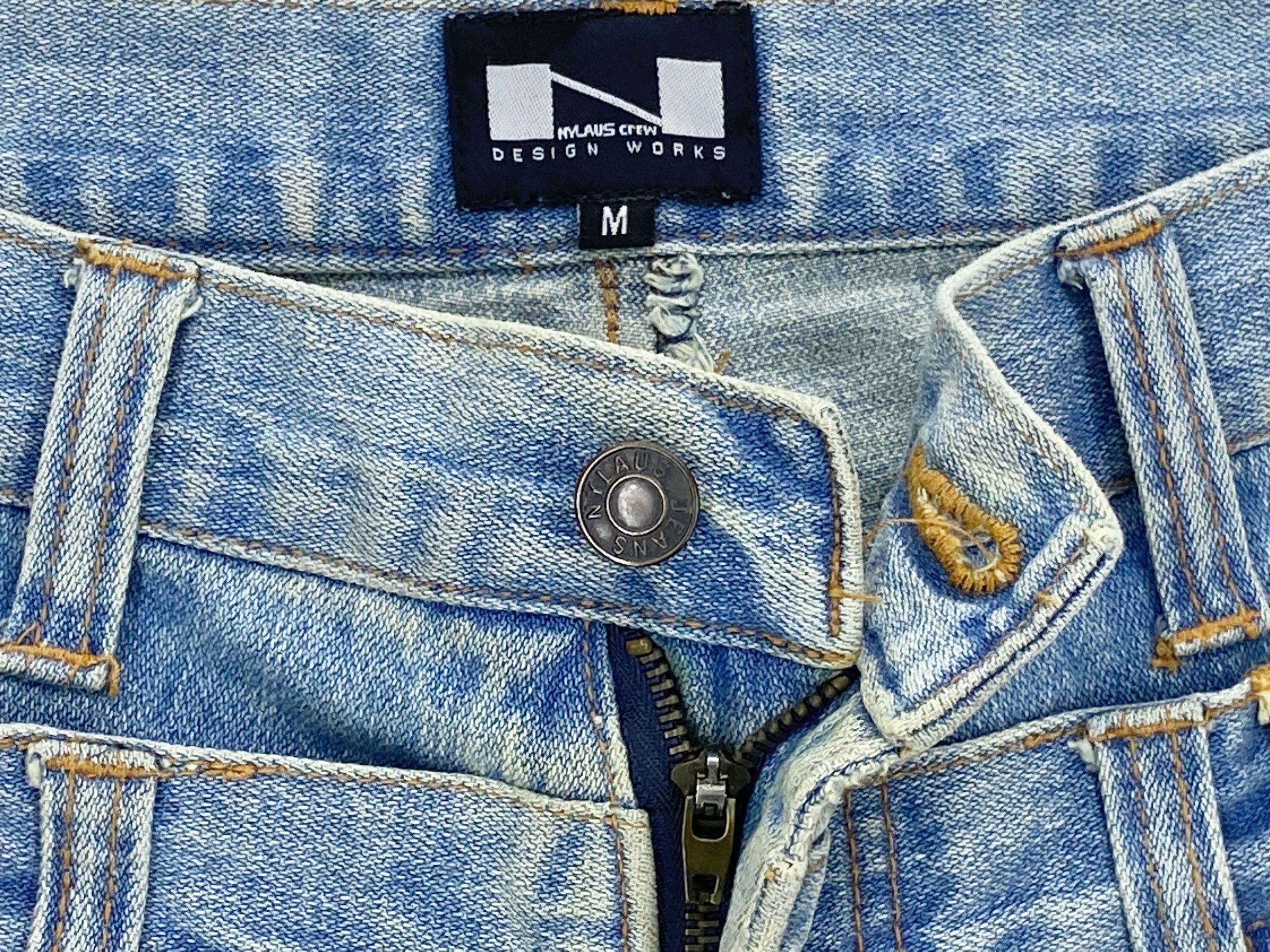 Japanese Brand Nylaus Double Waist Denim Goth Punk Jeans Size US 30 / EU 46 - 10 Thumbnail