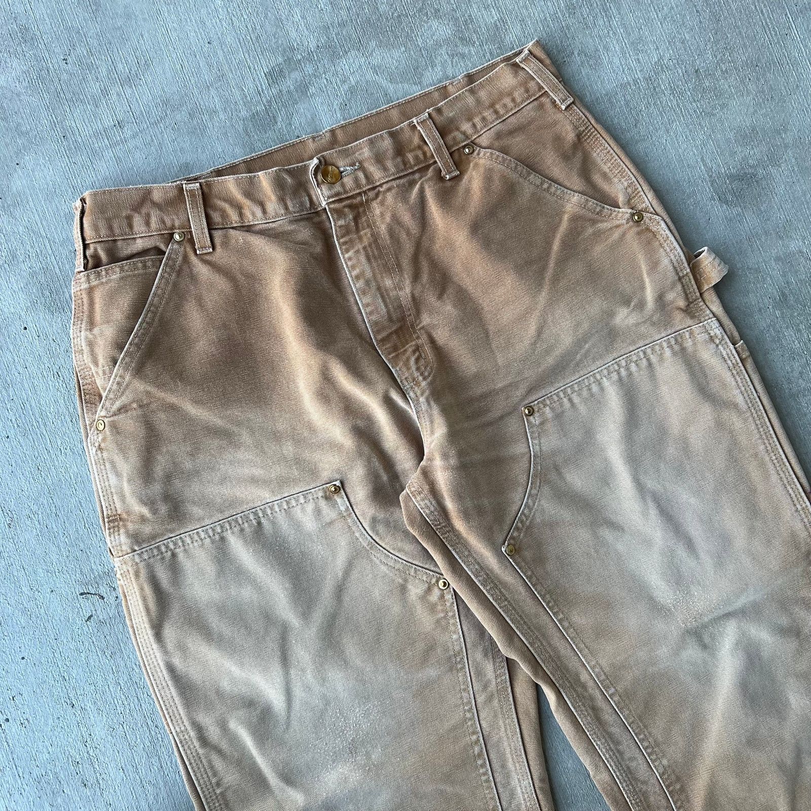 Carhartt × Vintage Carhartt faded brown double knee work wear carpenter pants Size US 32 / EU 48 - 3 Thumbnail