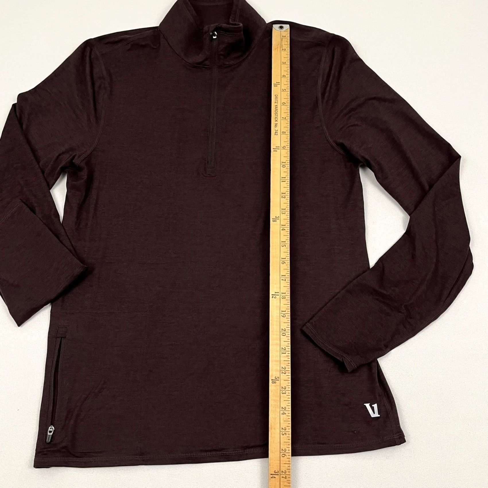 Vuori Vuori Ease Performance Half Zip 2.0 Pullover Mens S Burgundy Maroon Active V221 Jacket Size US S / EU 44-46 / 1 - 4 Thumbnail