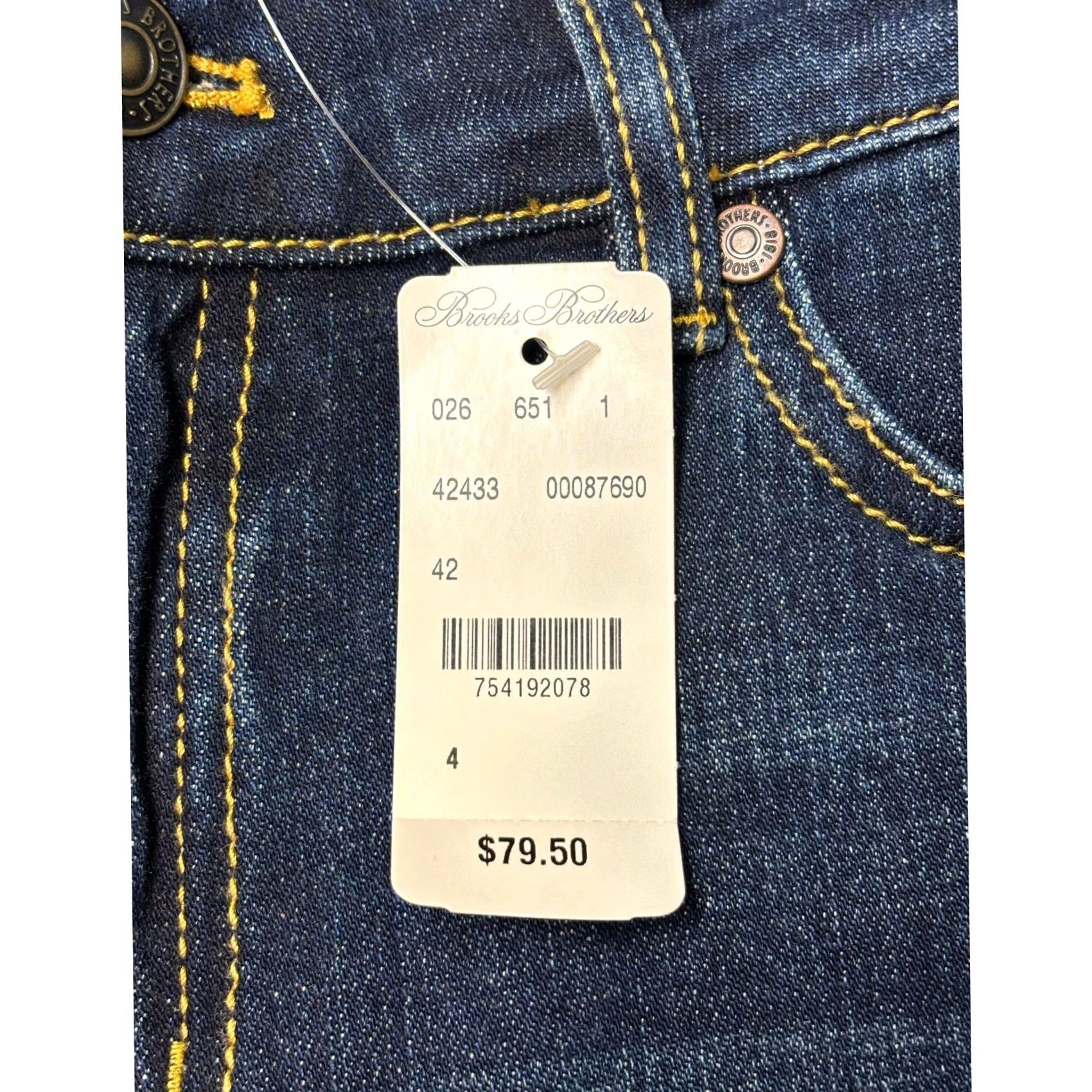 Brooks Brothers NWT Brooks Brothers Red Fleece Jeans Dark Indigo Womens 4 W30 L32 Straight Leg 5-Pocket Denim Stretch Pocket Logo Size 27" / US 4 / IT 40 - 2 Thumbnail