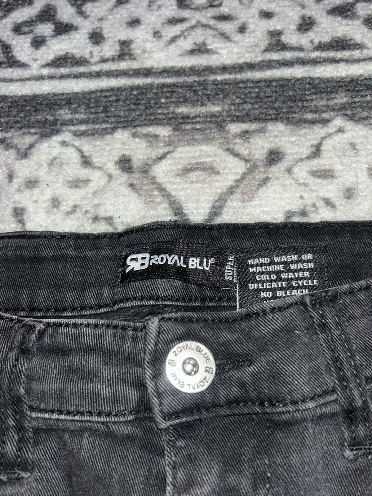 Other Royal Blue Black Denim Jeans Size US 29 - 3 Thumbnail