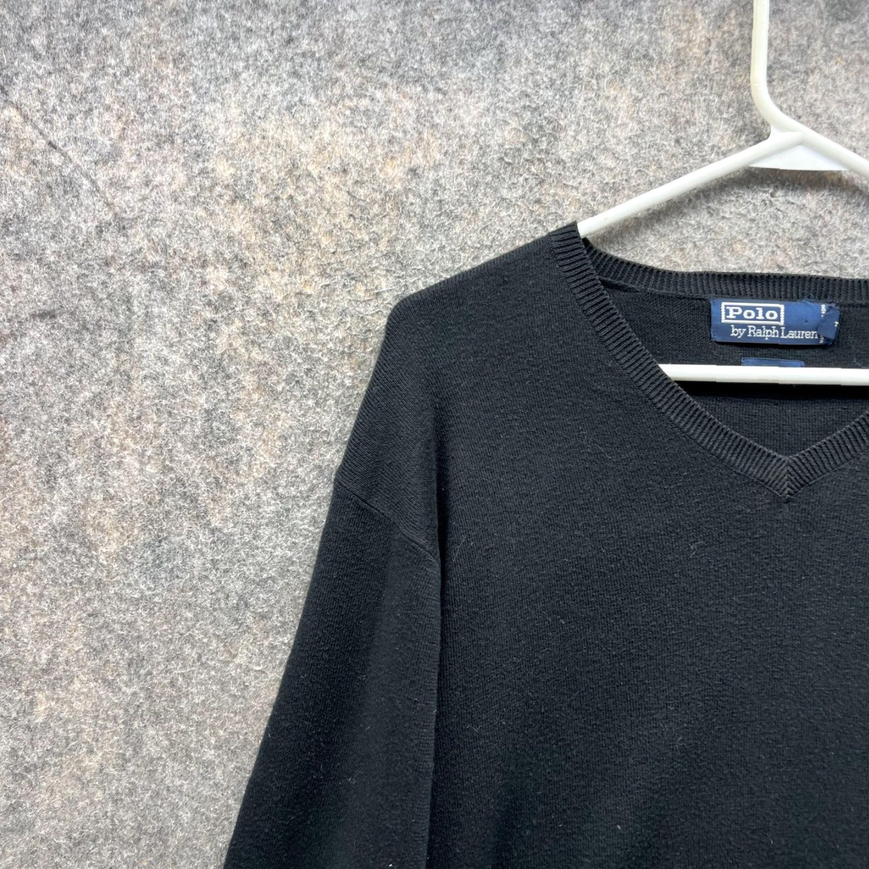 Polo Ralph Lauren Ralph Lauren Sweater Men Large Black Pullover V Neck Pima Cotton Polo Pony Sweatshirt Size US L / EU 52-54 / 3 - 3 Thumbnail