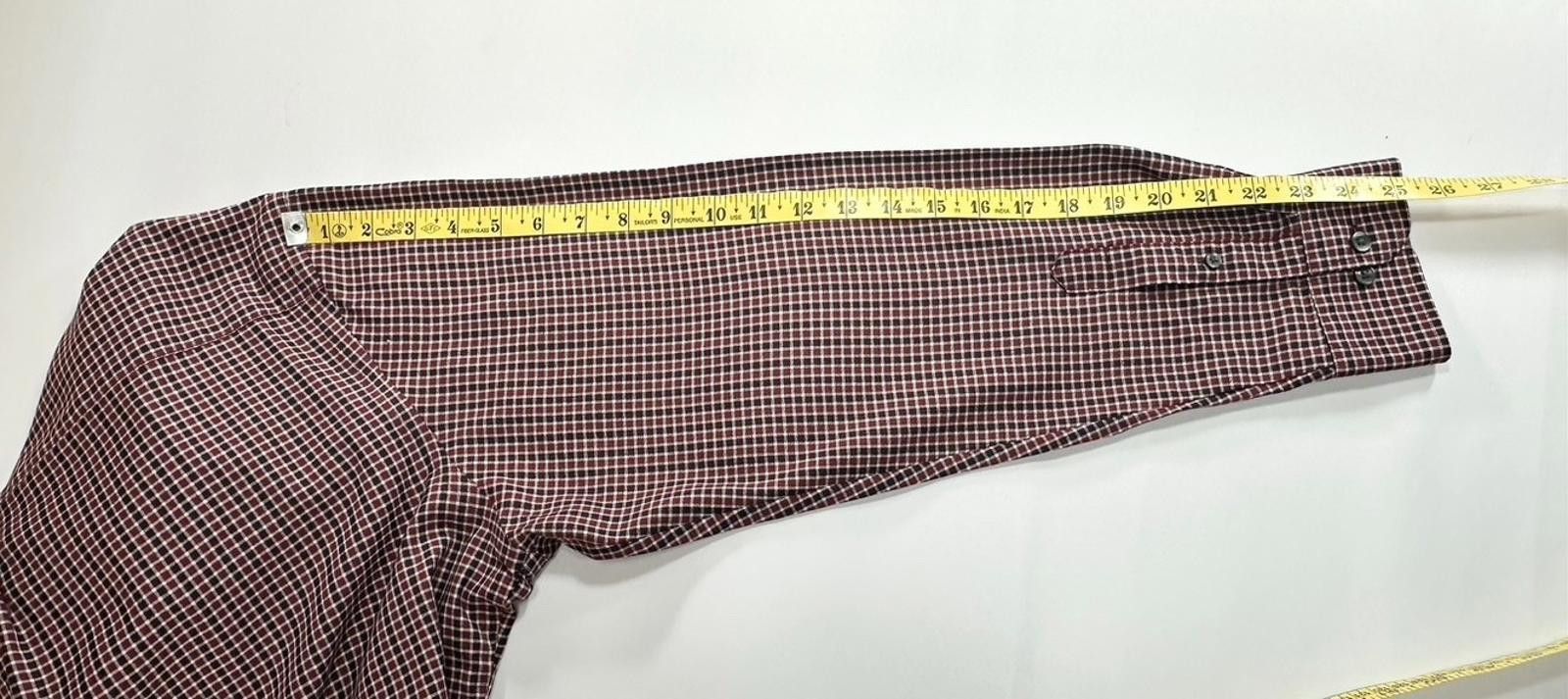 Van Heusen Van Heusen Plaid Check Flex Button Up Red Mens L 16-16.5 Size US L / EU 52-54 / 3 - 8 Thumbnail