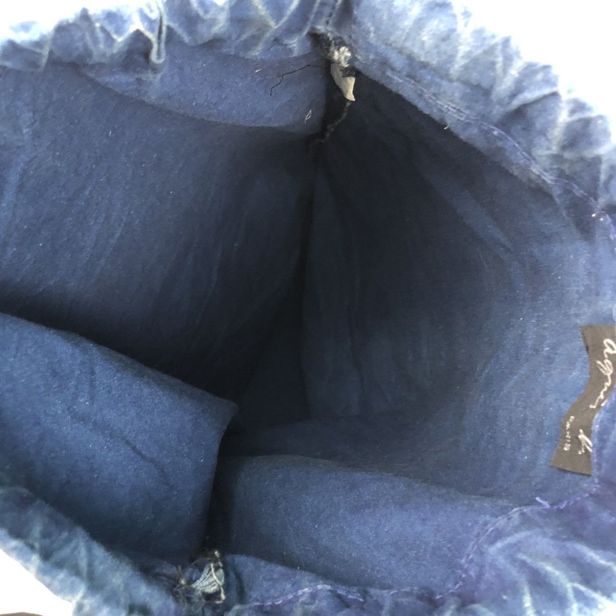 agnes b. AGNES B. DISTRESS DENIM DRAWSTRING BAG Size ONE SIZE - 10 Thumbnail