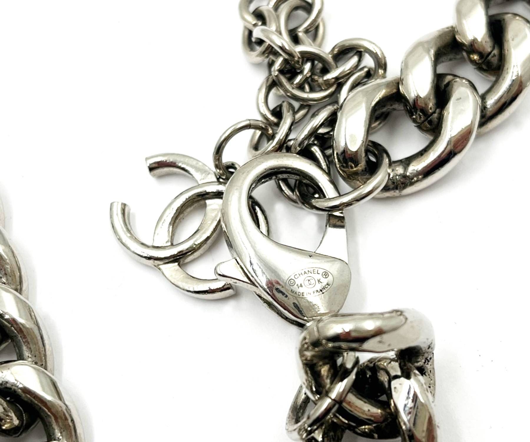 Chanel Chanel Silver CC Black Padlock Chain Necklace Size ONE SIZE - 5 Thumbnail