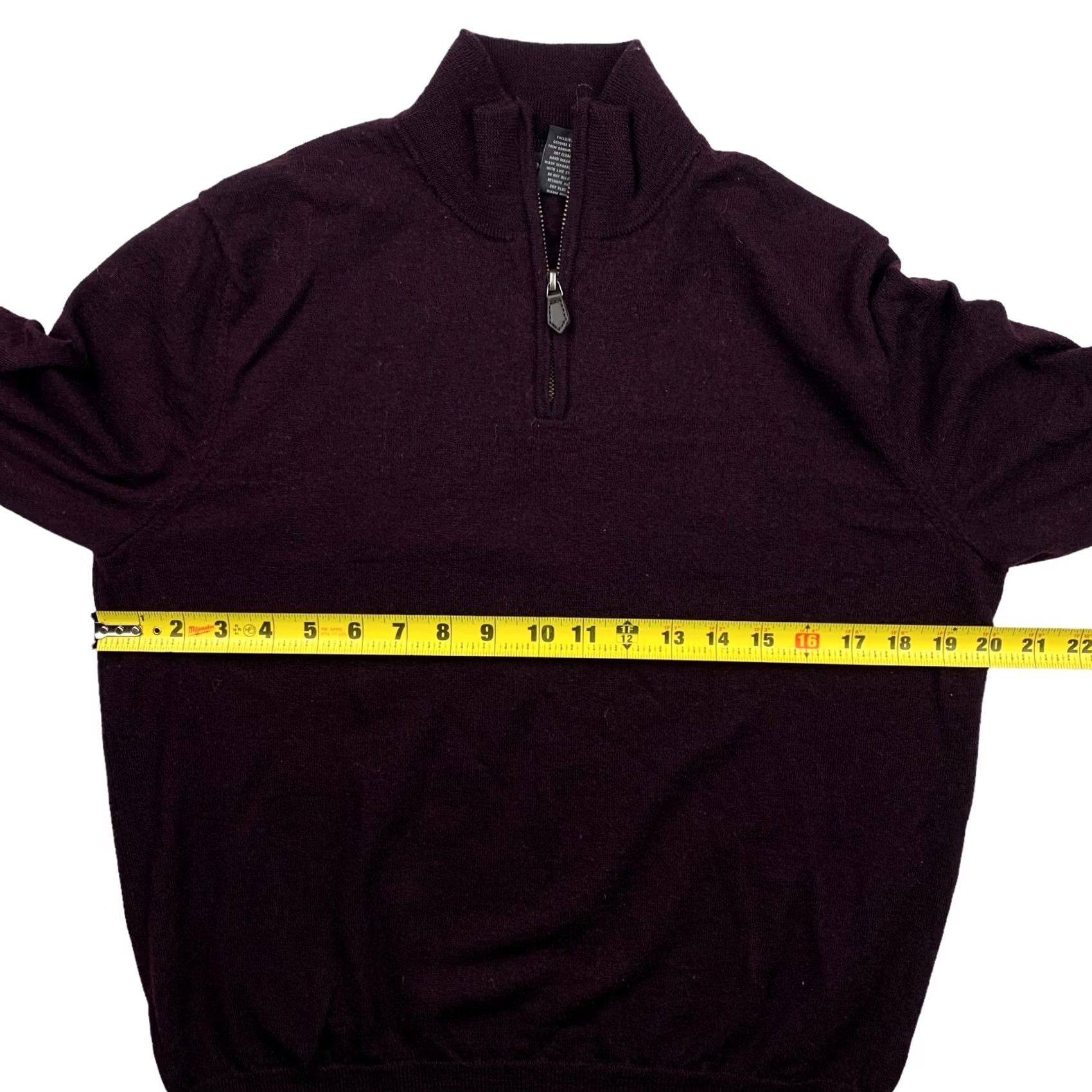 Bloomingdale's Bloomingdale's Men's Wool 1/4 Zip Pullover Sweater Purple Large Size US L / EU 52-54 / 3 - 6 Thumbnail