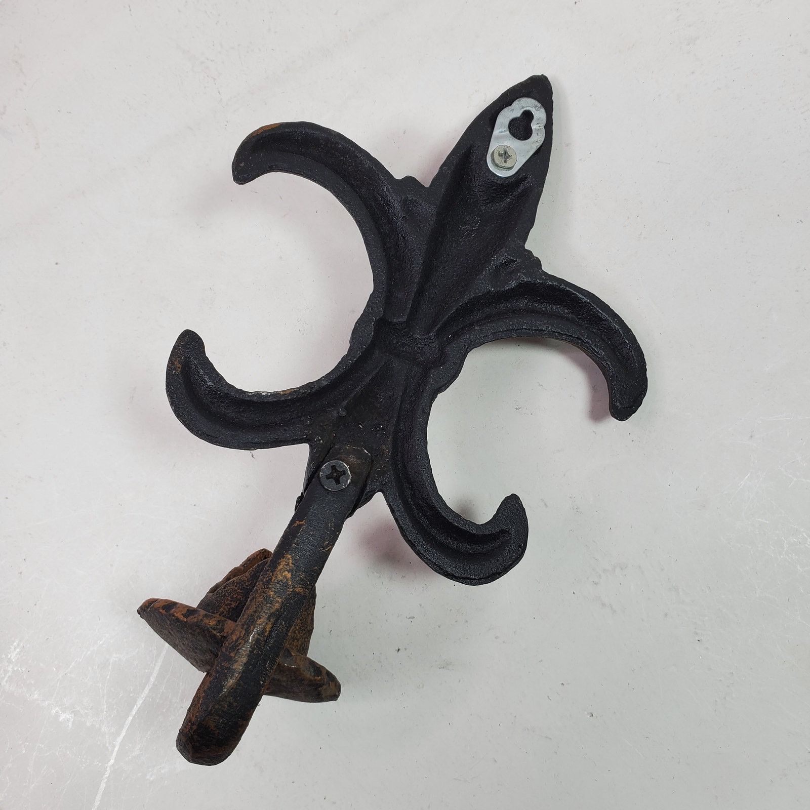 The Unbranded Brand Vintage Fleur de Lis Candle Holder Cast Iron Wall Mount 8.5" Size ONE SIZE - 4 Thumbnail