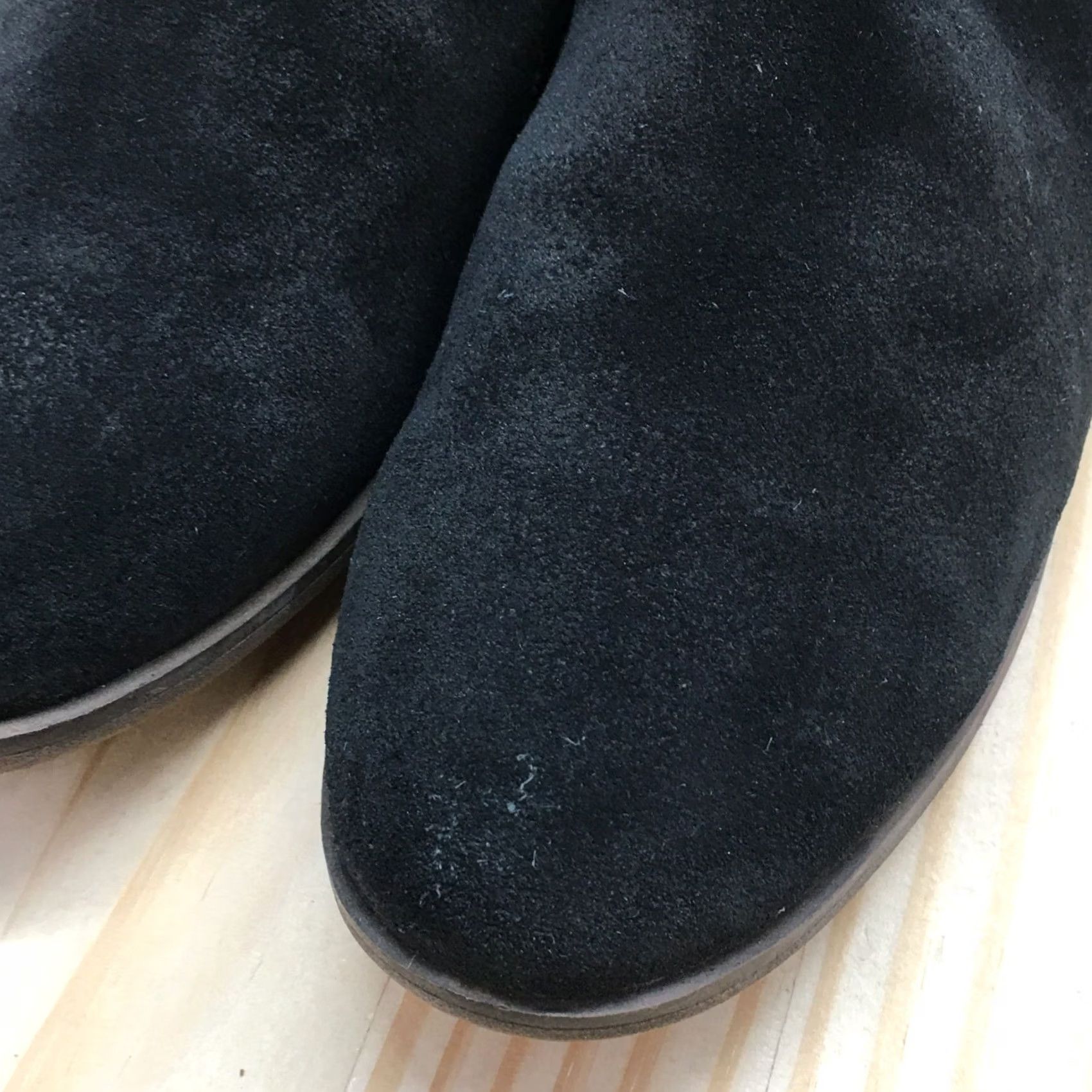 Toms TOMS Boots Shaye Casual Slip On Low Ankle Bootie Black Suede Womens 6.5 Shoe Size M Block Heel Pattern Solid Casual Shoe Size US 7 / IT 37 - 4 Thumbnail