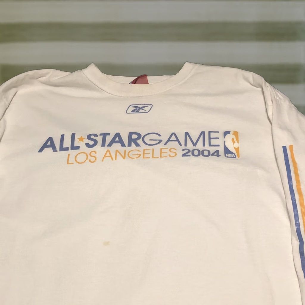 Reebok VINTAGE Reebok T-Shirt Los Angeles NBA All-Star 2004 Men L White Crew Neck Short Sleeve Graphic Print Angel Stars 90s Logo Knit Cotton Size US L / EU 52-54 / 3 - 1 Thumbnail