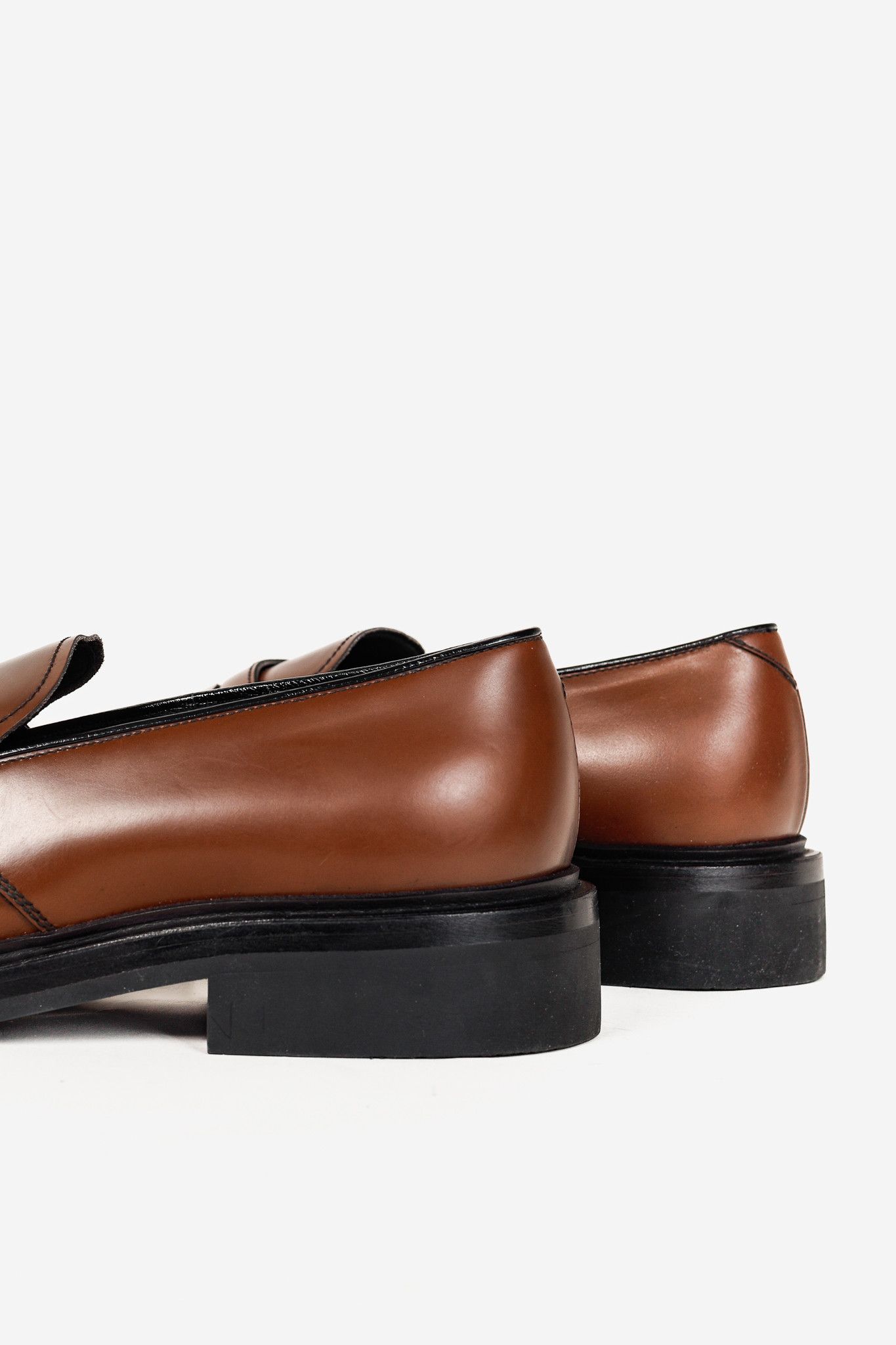 Prada Prada Bruciato Bright Calf Leather Round Toe Penny Loafers Size US 12 / EU 45 - 8 Thumbnail