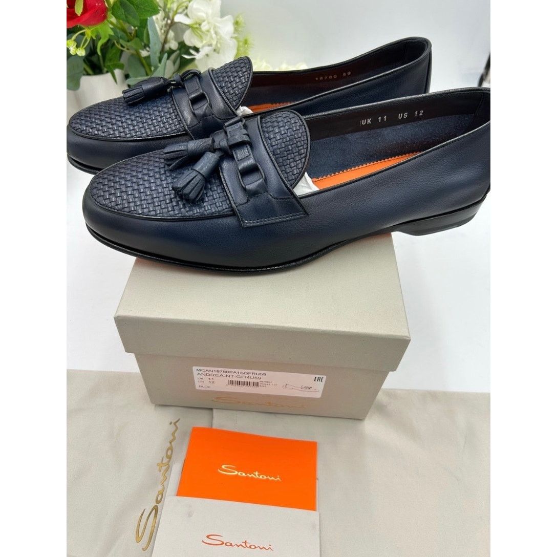 Santoni Men's Santoni, Andrea, tassel leather loafers size 12 US Size US 12 / EU 45 - 3 Thumbnail