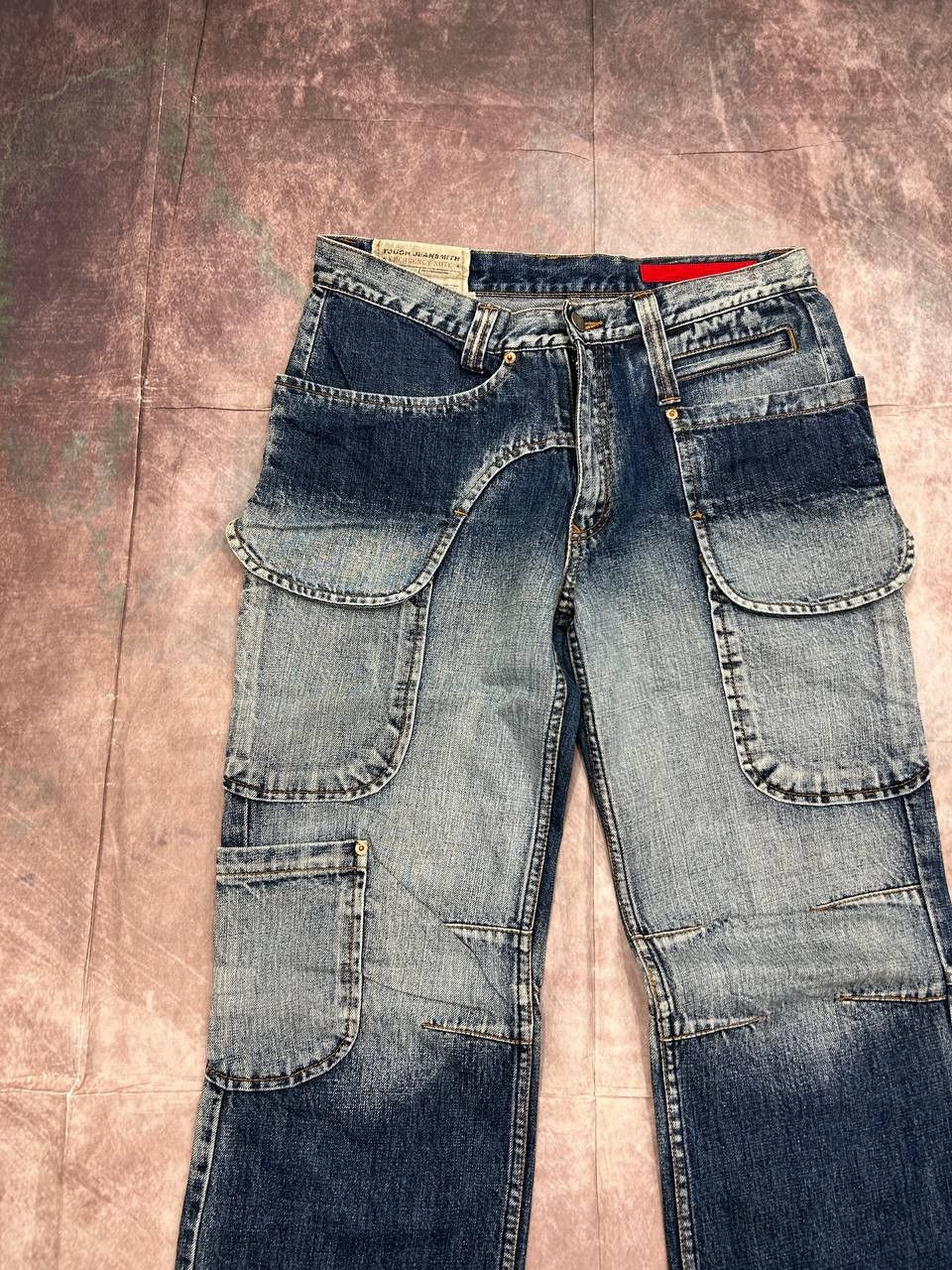 Tornado Mart Vintage TOUGH Jeansmith Multi Pocket Cargo Denim Jeans Size 32 Archive Y2K Distressed Size US 32 / EU 48 - 4 Thumbnail