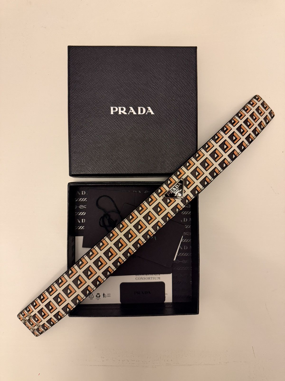 Prada Prada Choker Necklace Vitello Pattern Leather Size M Size ONE SIZE - 5 Thumbnail