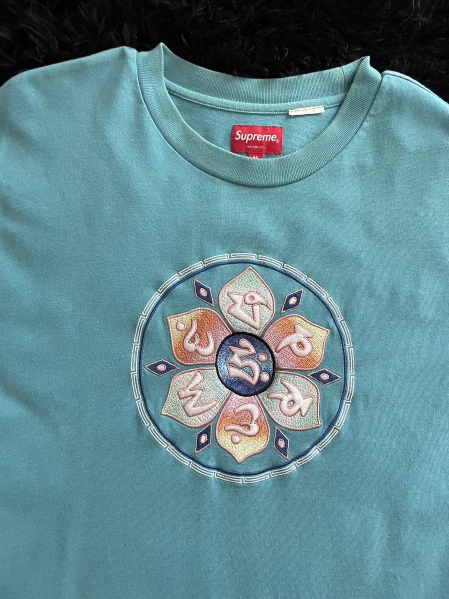 Supreme Supreme Lotus Light Aqua Tee Size US M / EU 48-50 / 2 - 4 Thumbnail