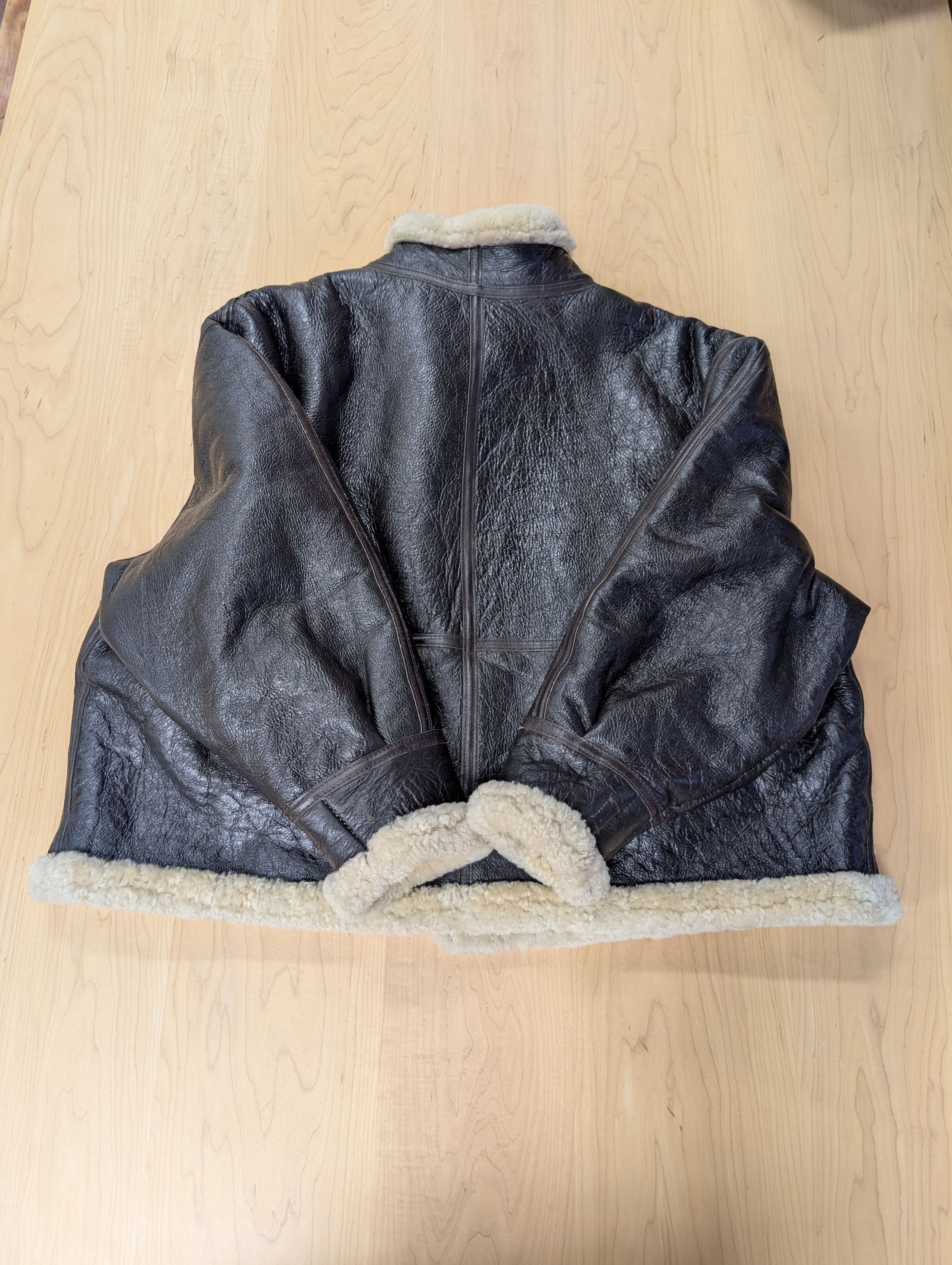 Cabelas Vintage Cabela's Black Leather Sheepskin Jacket 3XL Size US XXL / EU 58 / 5 - 7 Thumbnail