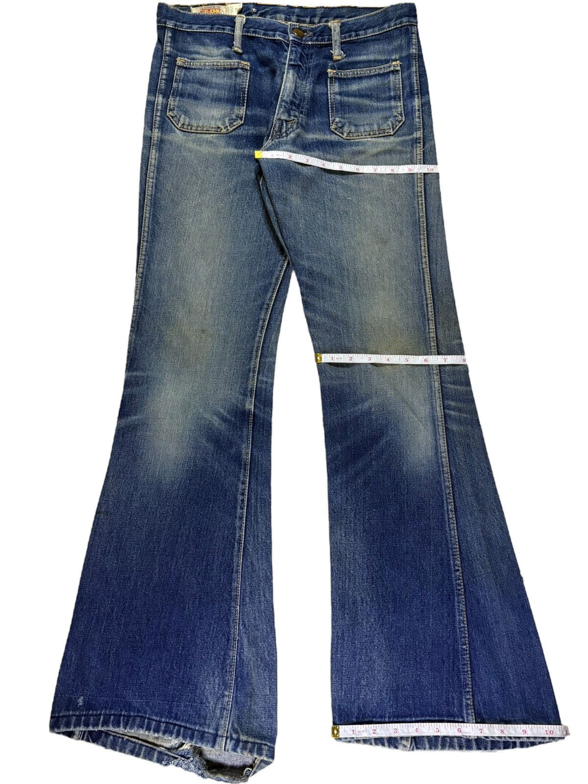 Japanese Brand Vintage Japanese Brand Faded Blue Wash Bell Bottom Jeans Size 31" - 14 Thumbnail