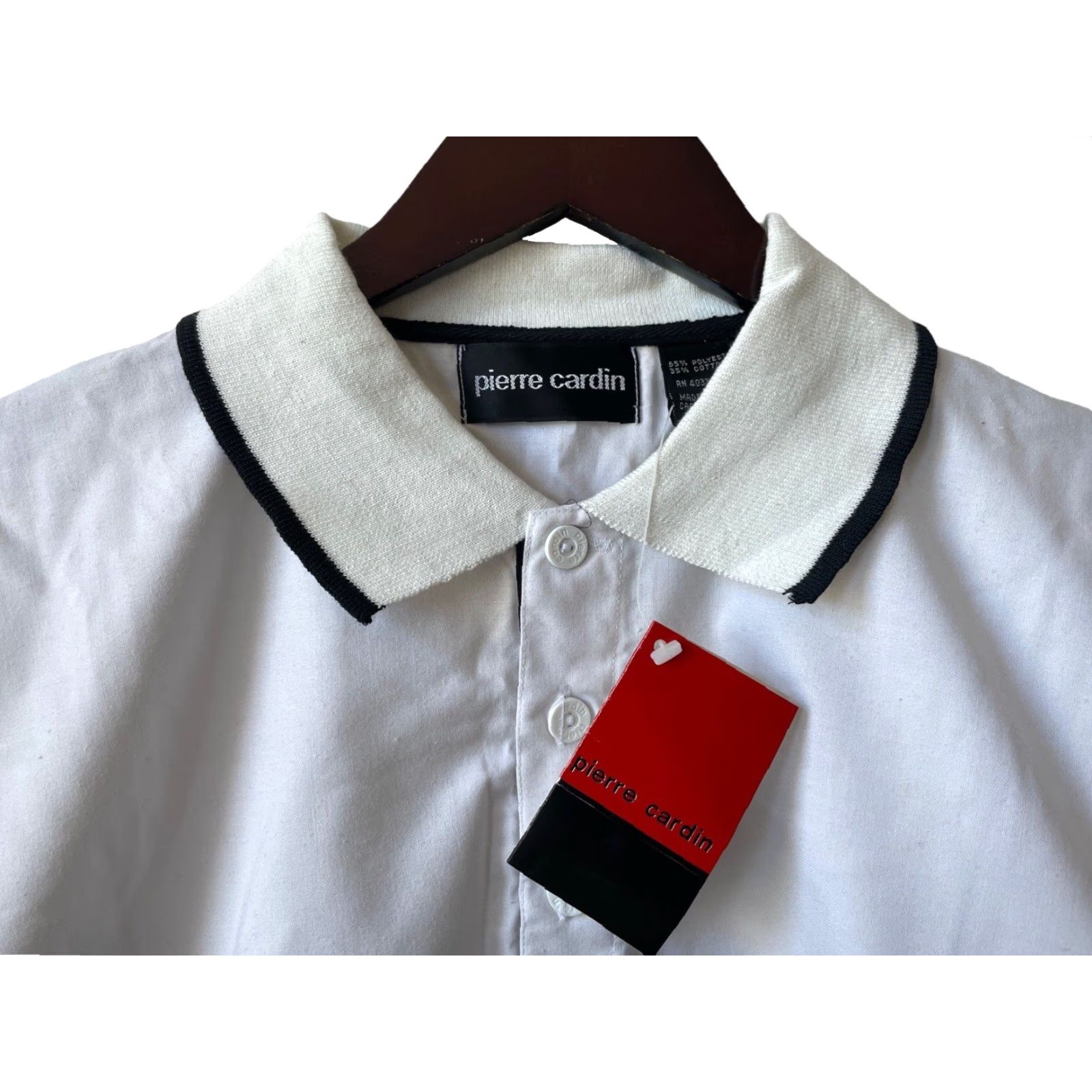 Pierre Cardin VINTAGE Pierre Cardin Polo Shirt Mens L 80s Deadstock NWT Popover Short Sleeve Black Polyester Size US L / EU 52-54 / 3 - 5 Thumbnail
