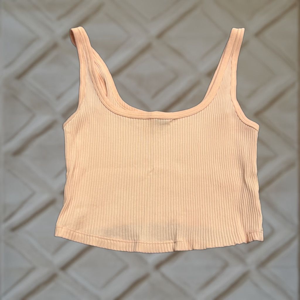 Old Navy Old Navy Ribbed Knit Tank Top Womens XS Orange Scoop Neck Casual Beach Summer Size XS / US 0-2 / IT 36-38 - 1 Thumbnail