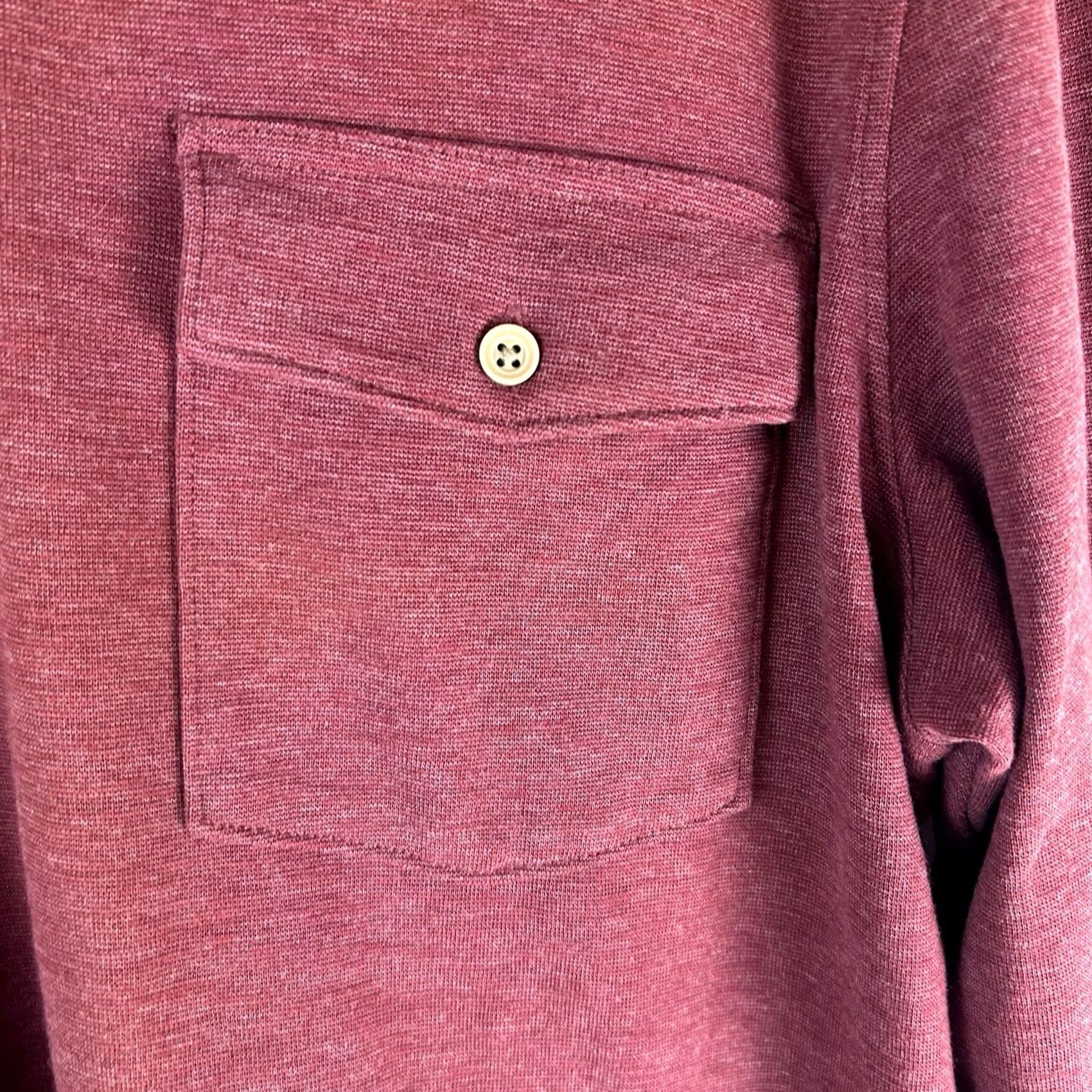 UNTUCKit UNTUCKit Polo Shirt Mens XL Red Solid Mathieu Regular Stretch Casual Long Sleeve Collared Pullover Size US XL / EU 56 / 4 - 5 Thumbnail
