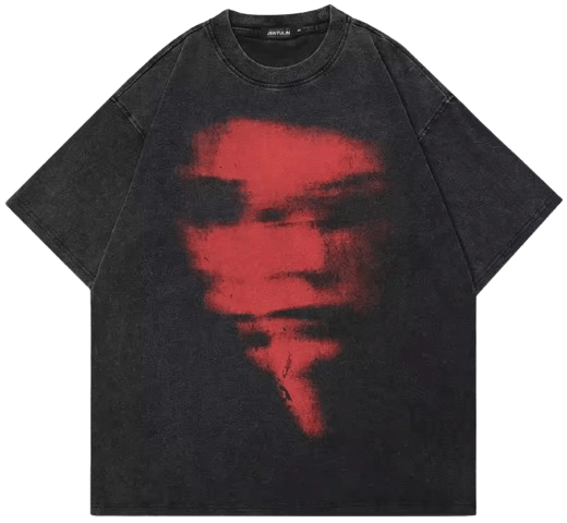 Japanese Brand Y2K Vintage Blurry FACE Washed Short Sleeve T-Shirt Size US S / EU 44-46 / 1 - 1 Thumbnail