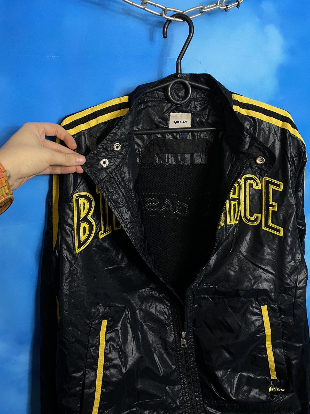 Honda × Vintage 💥 Gas x Honda bike racing nylon jacket y2k Size US L / EU 52-54 / 3 - 8 Thumbnail
