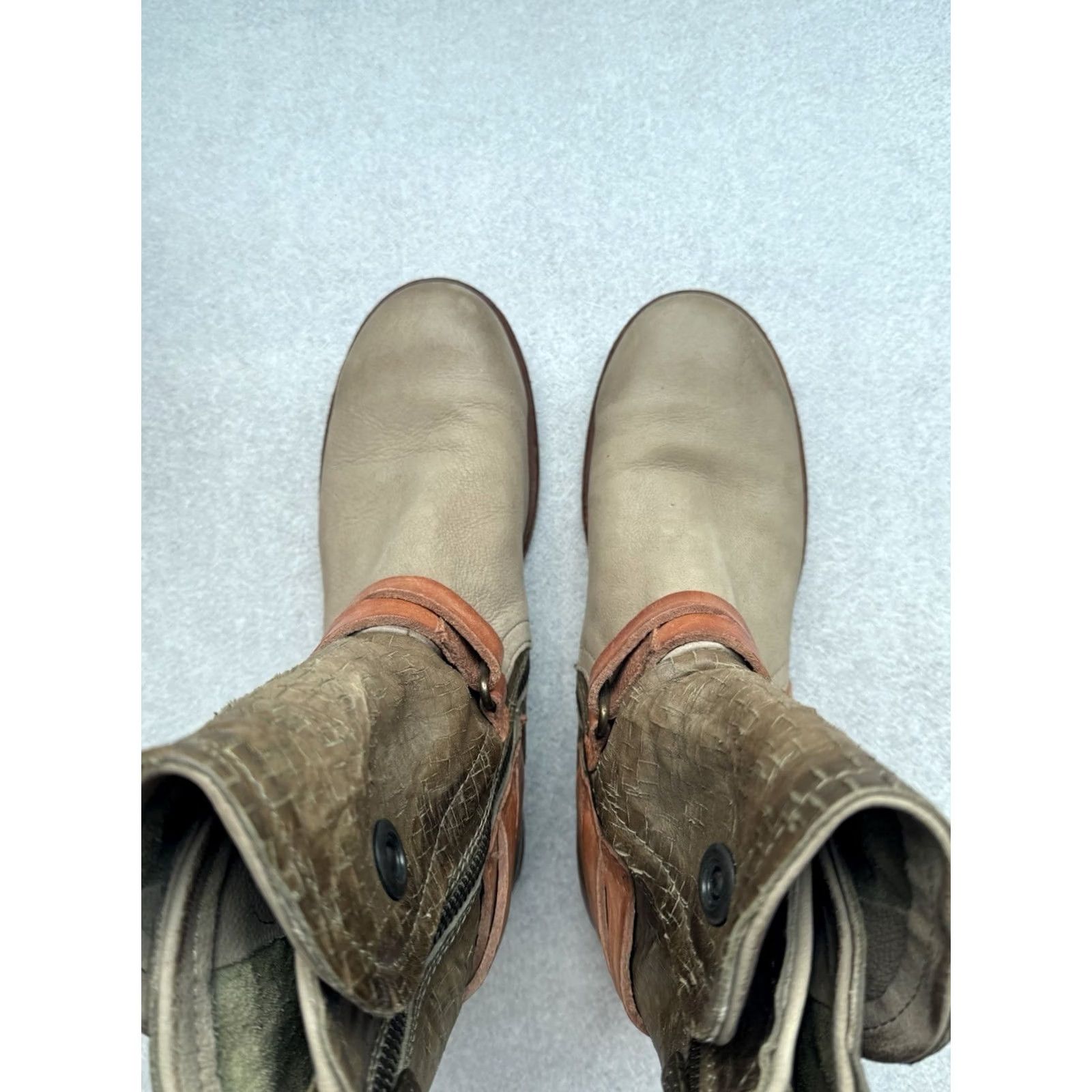 A.S.98 VINTAGE A.S 98 Airtep Swamp Ankle Women Leather Biker Boots Size 37 US 6.5 Beige 80s 90s A.S98 Shoes Womens Boots Size US 7 / IT 37 - 5 Thumbnail