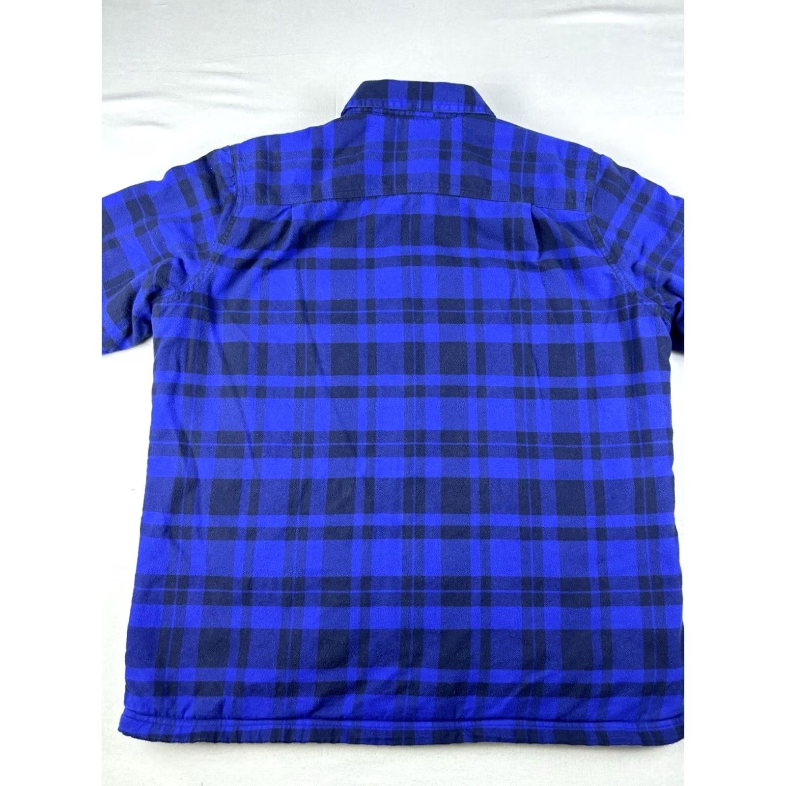 Vintage LL Bean Shirt Men L Blue Black Plaid Fleece Lined Heavyweight Button-Up Long Sleeve Size US L / EU 52-54 / 3 - 4 Thumbnail