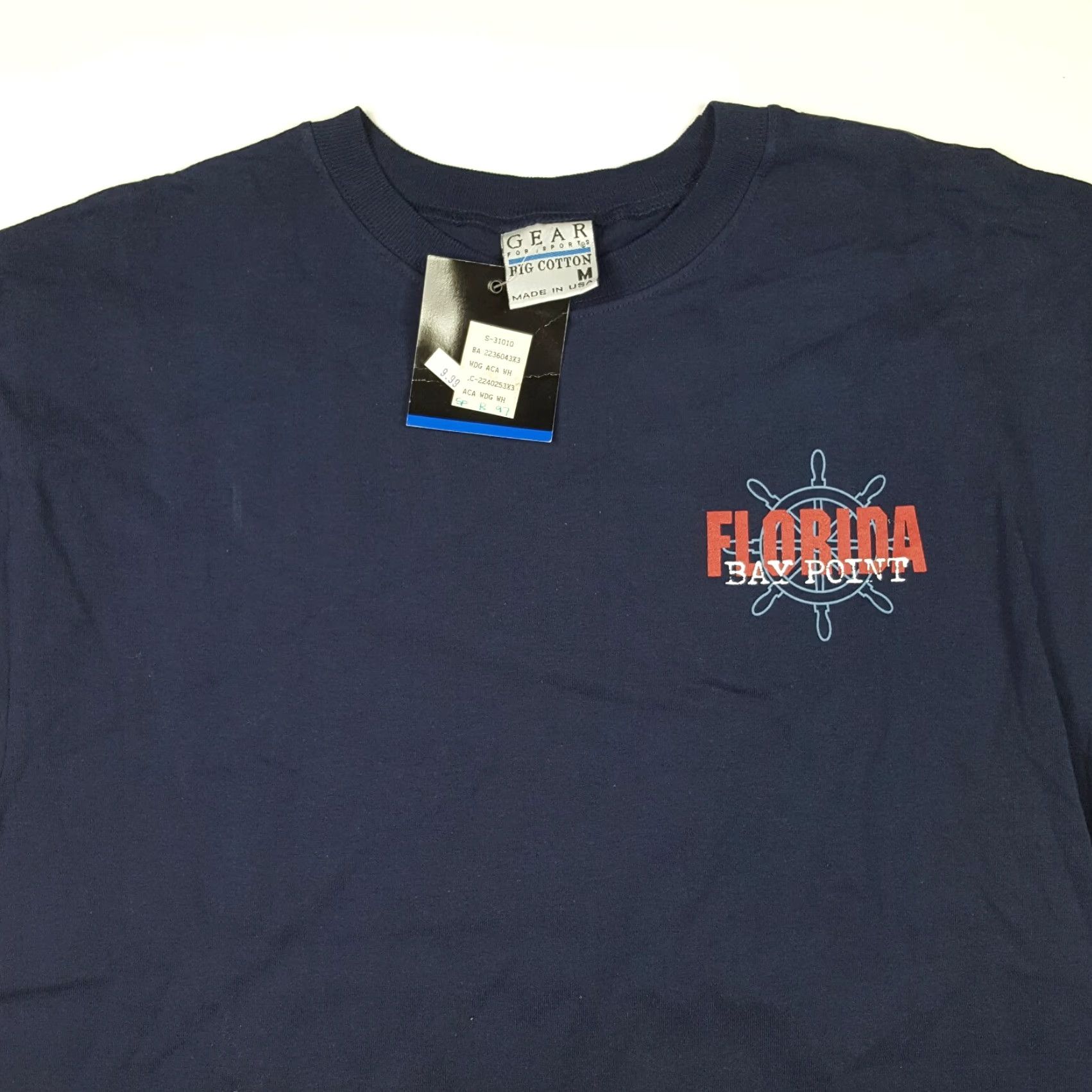 Nautica VINTAGE Bay Point Florida Nautical Outfitters Men's M Navy Boat T Shirt Preppy Size US M / EU 48-50 / 2 - 6 Thumbnail