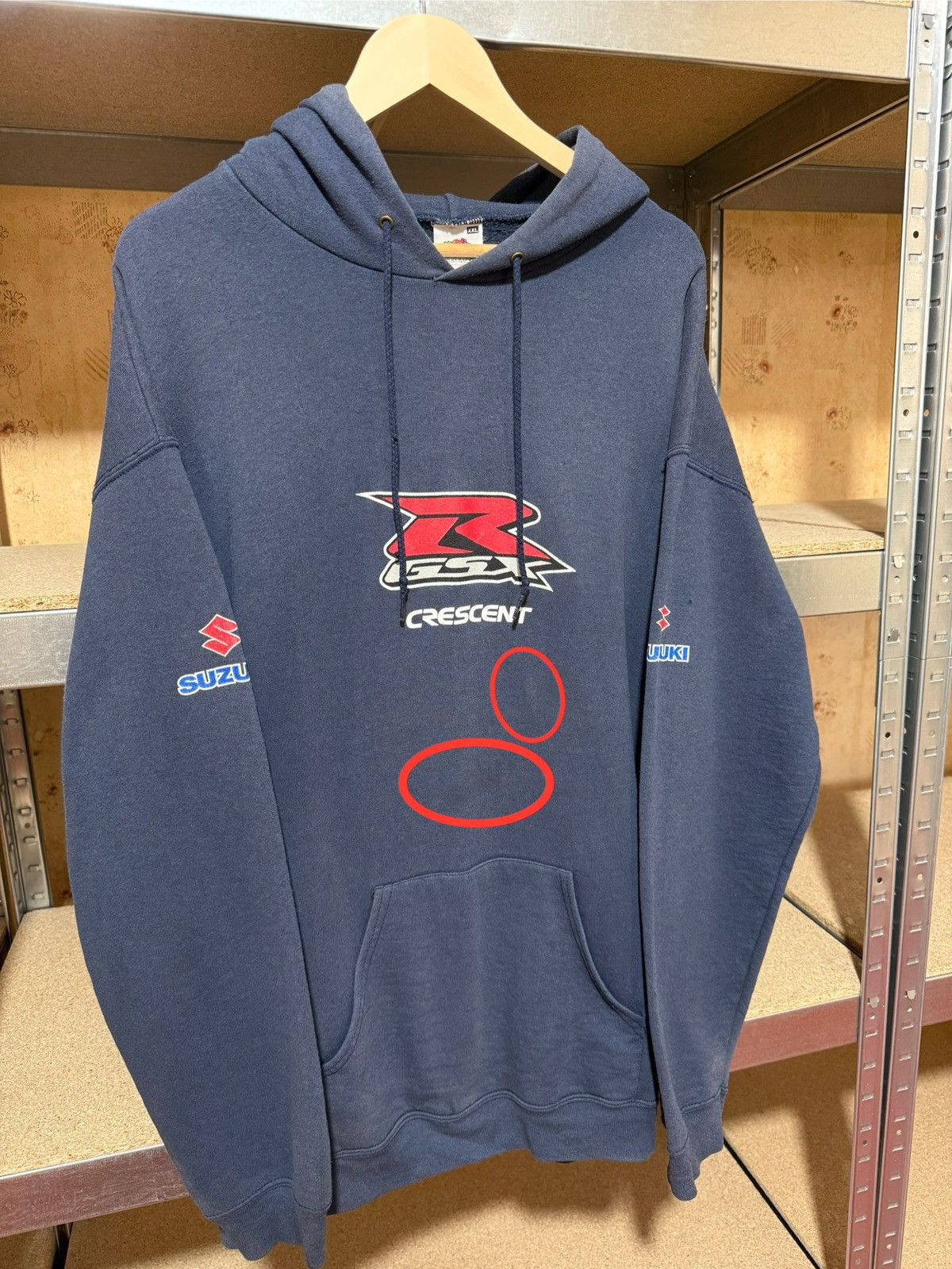 Vintage Vintage 2000’s Suzuki GSX Crescent Racing Moto Hoodie Size US XXL / EU 58 / 5 - 6 Thumbnail