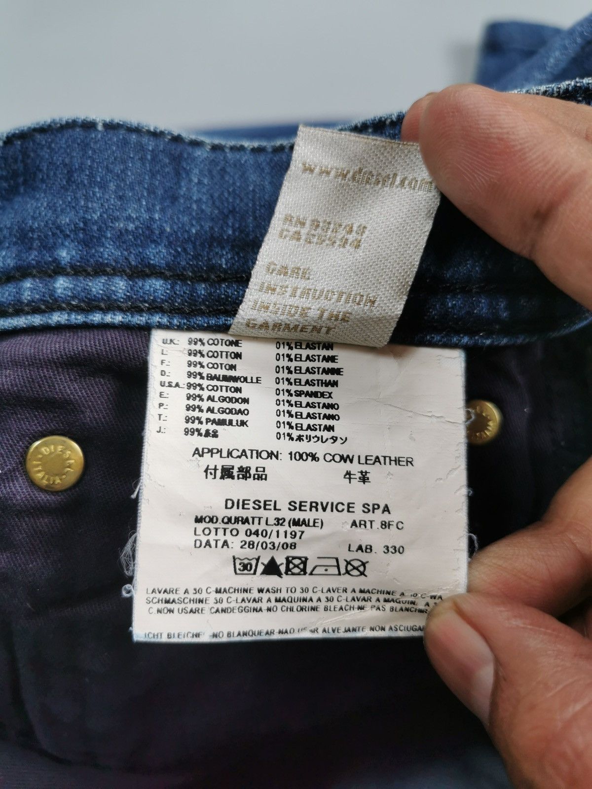 Diesel Diesel Quratt Stretch Jeans (LG90) Size US 34 / EU 50 - 8 Thumbnail